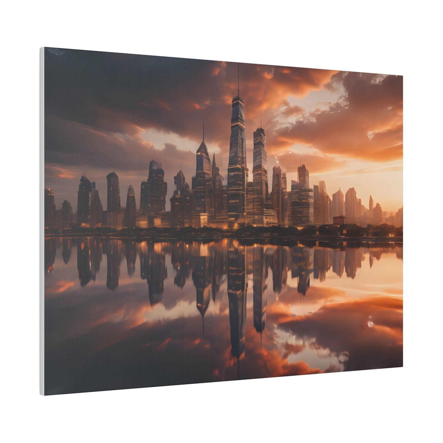 City lights, Wall Art, Matte Canvas, Stretched, 0.75"