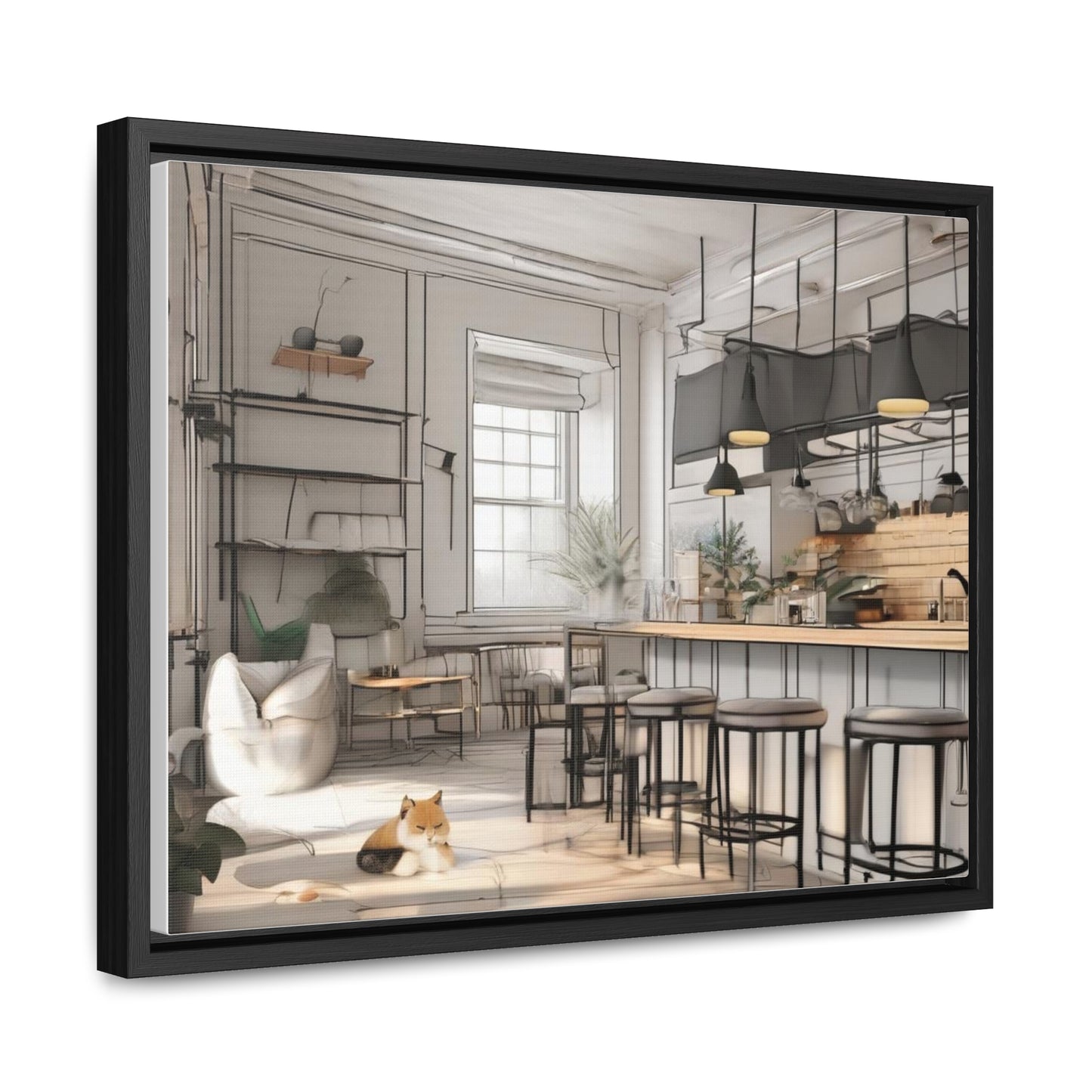 Cat, Kitchen, Gallery Canvas Wraps, Horizontal Frame