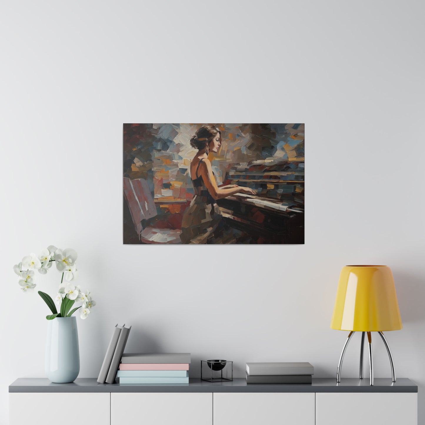 Piano, Wall Art, Matte Canvas, Stretched, 0.75"