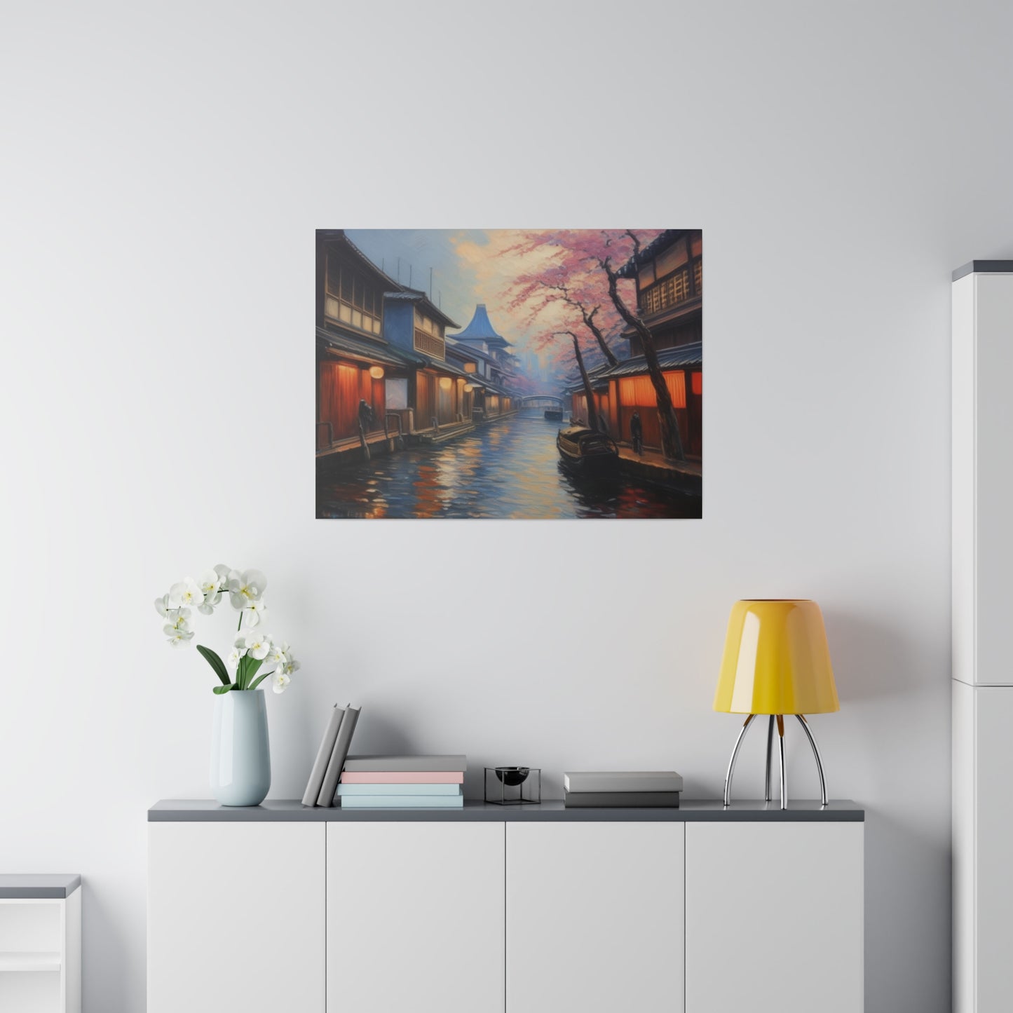 Japanese Canal, Wall Art, Matte Canvas, Stretched, 0.75"