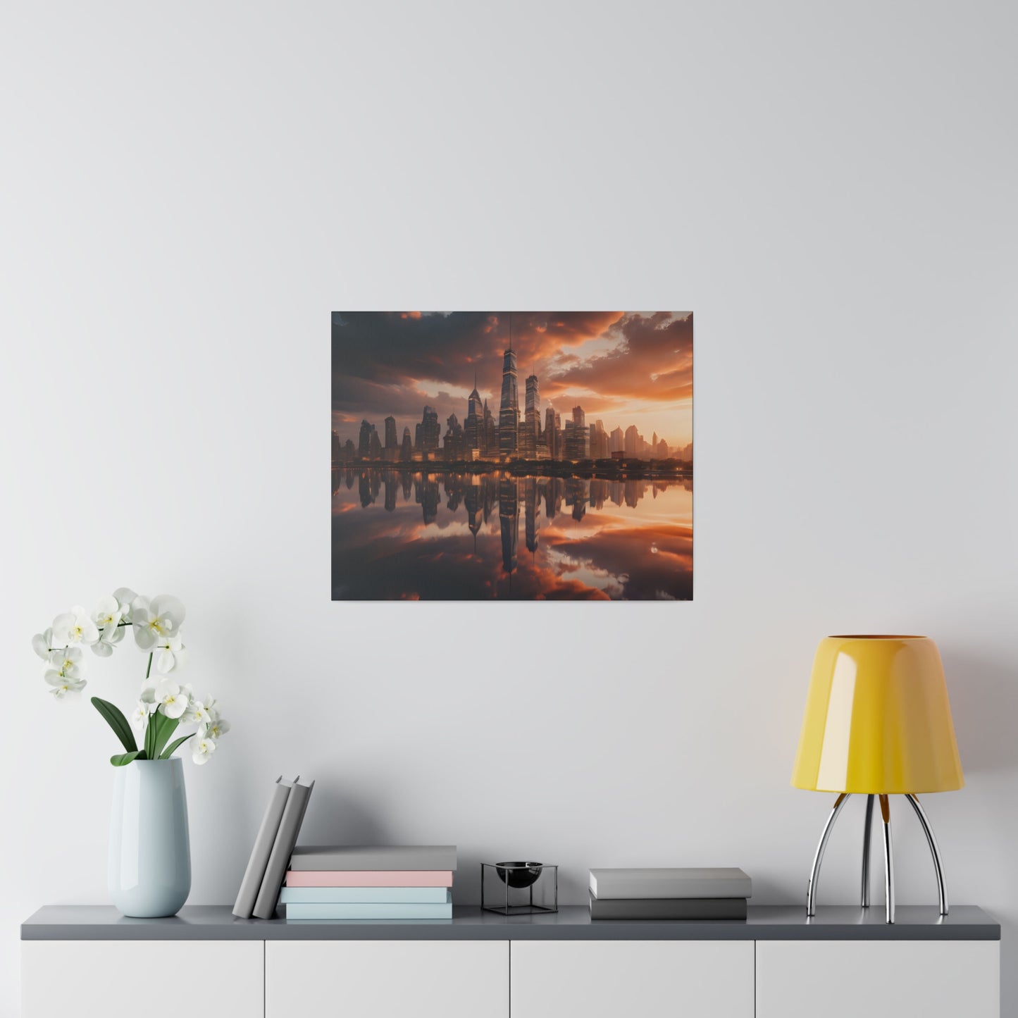 City lights, Wall Art, Matte Canvas, Stretched, 0.75"