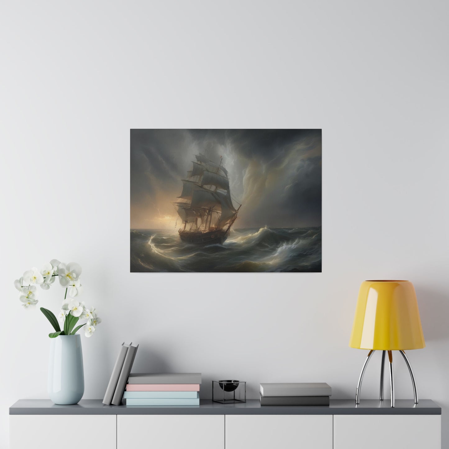 Sailing the Storm, Wall Art, Matte Canvas, Stretched, 0.75"