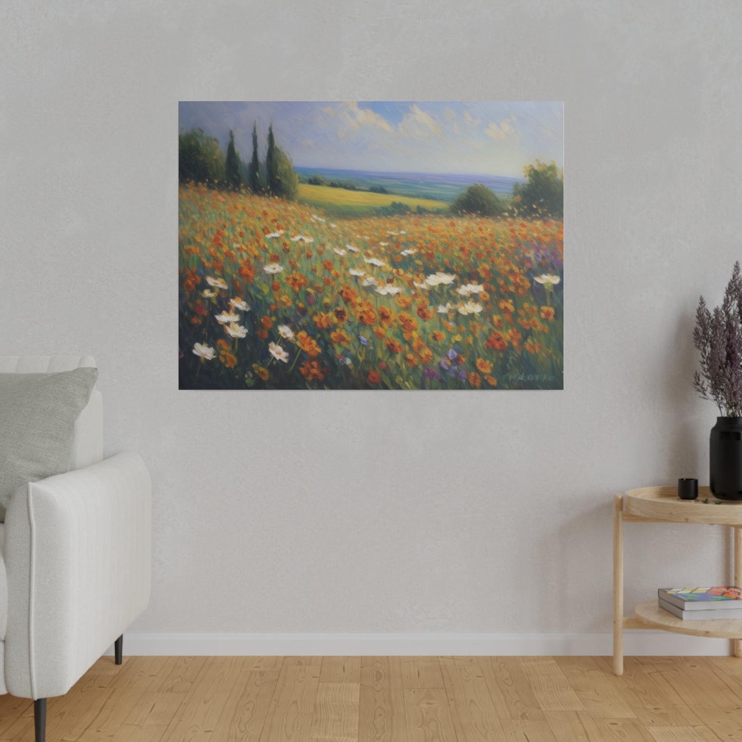 Field of flowers, Matte Canvas, Stretched, 0.75"