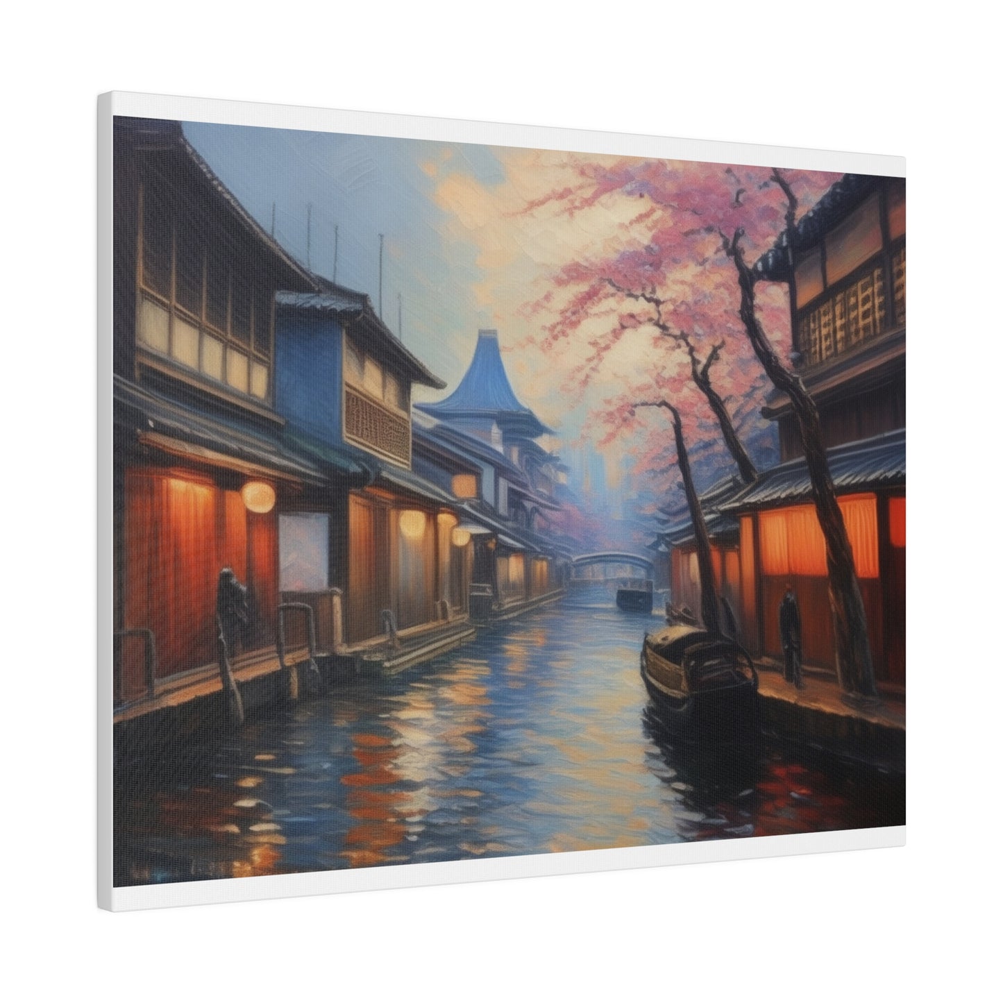 Japanese Canal, Wall Art, Matte Canvas, Stretched, 0.75"