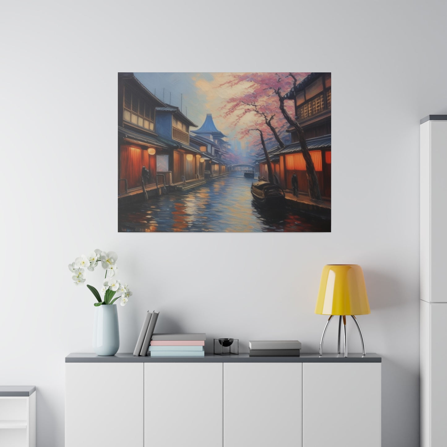 Japanese Canal, Wall Art, Matte Canvas, Stretched, 0.75"