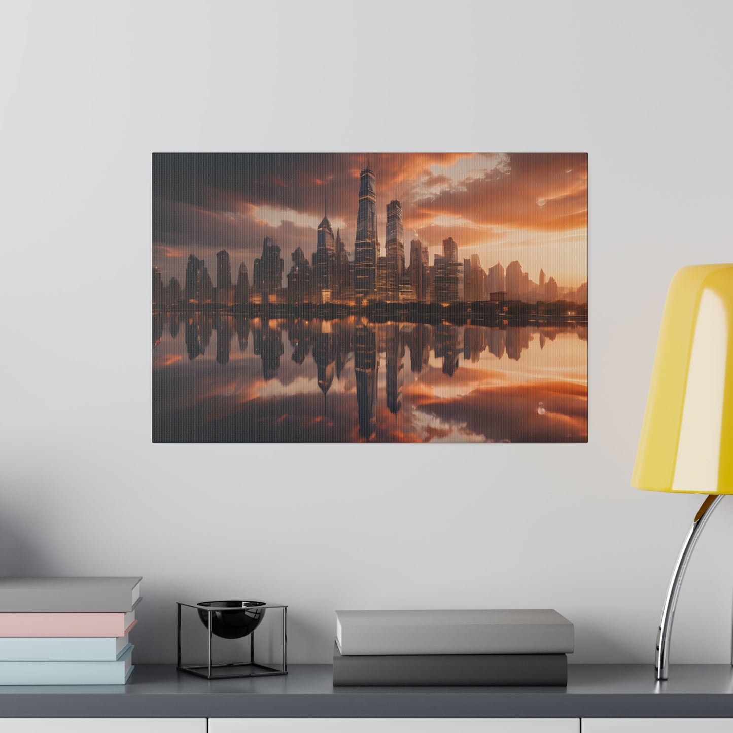 City lights, Wall Art, Matte Canvas, Stretched, 0.75"