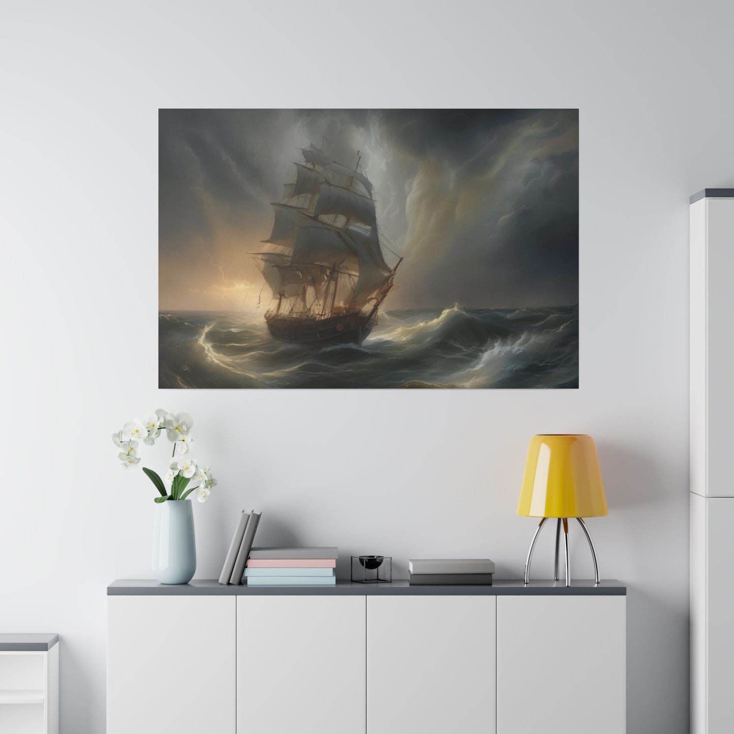 Sailing the Storm, Wall Art, Matte Canvas, Stretched, 0.75"