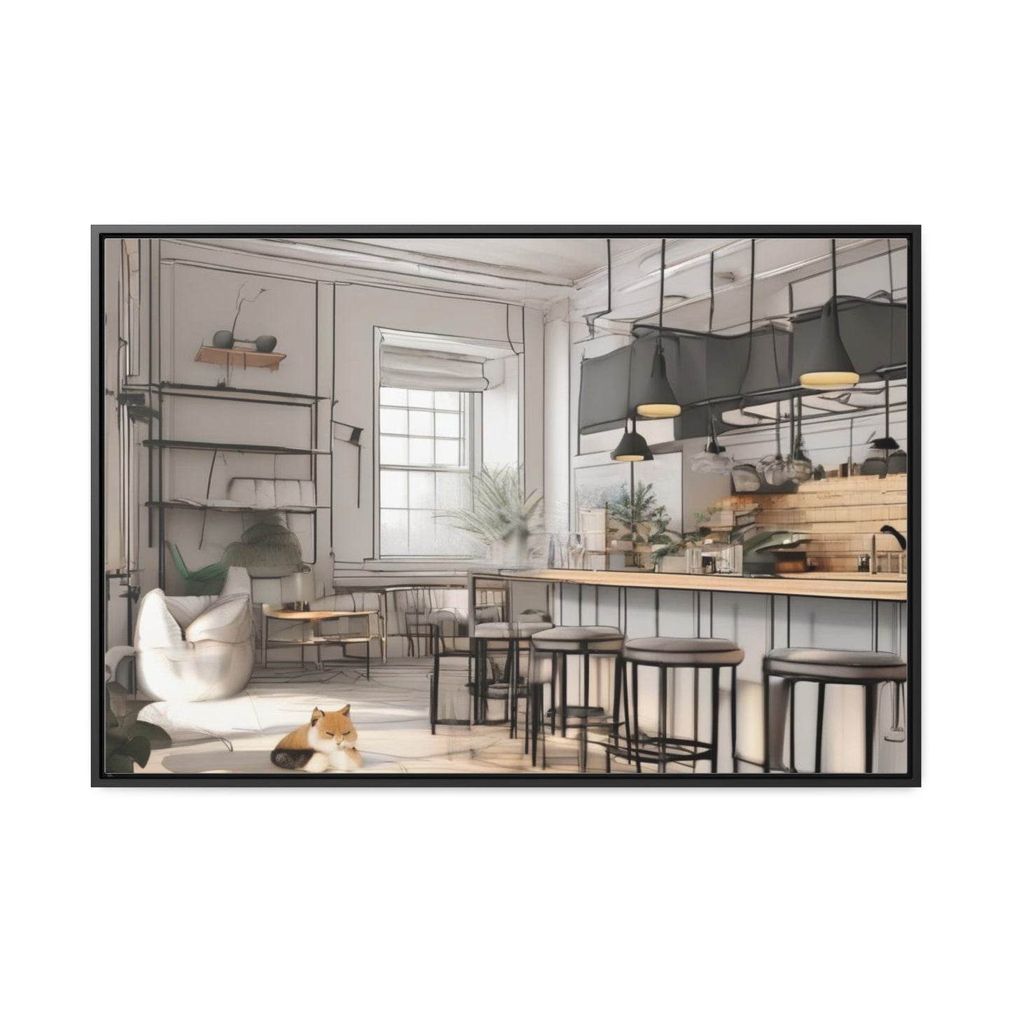 Cat, Kitchen, Gallery Canvas Wraps, Horizontal Frame