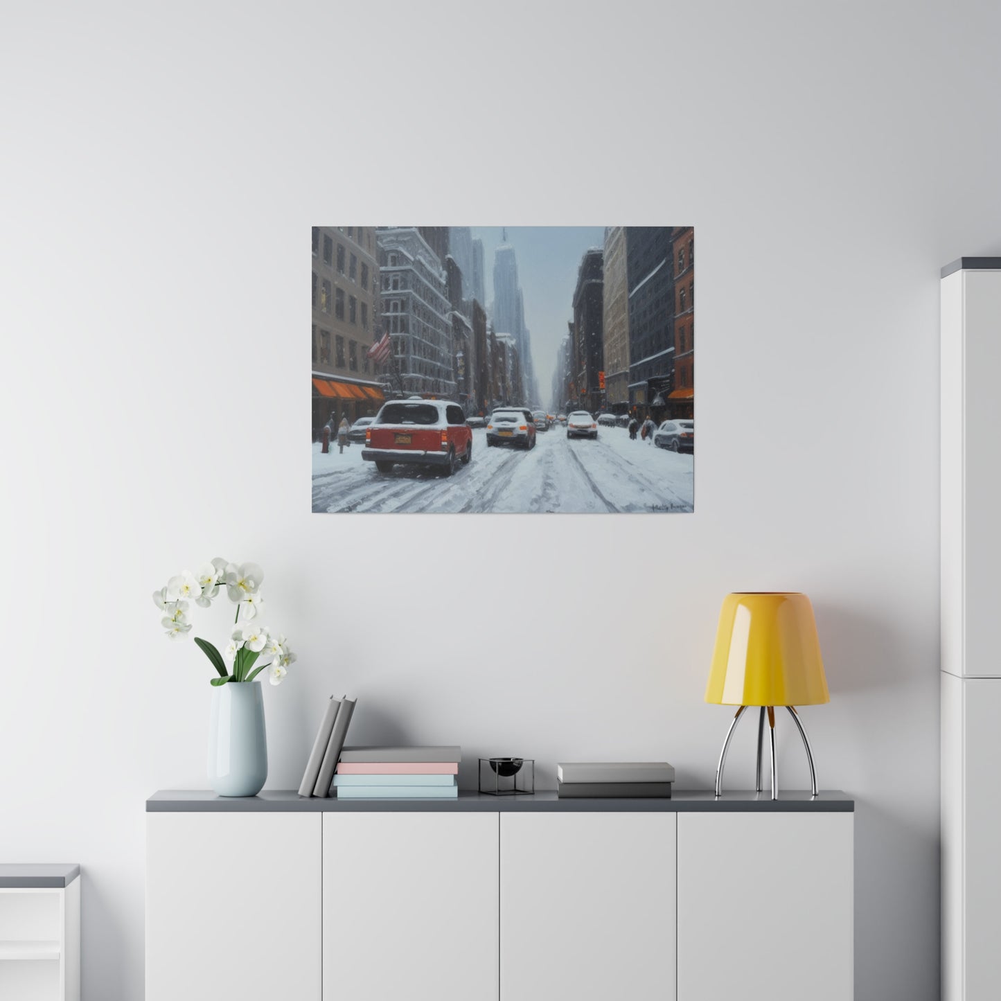 Snowy City, Wall Art, Matte Canvas, Stretched, 0.75"