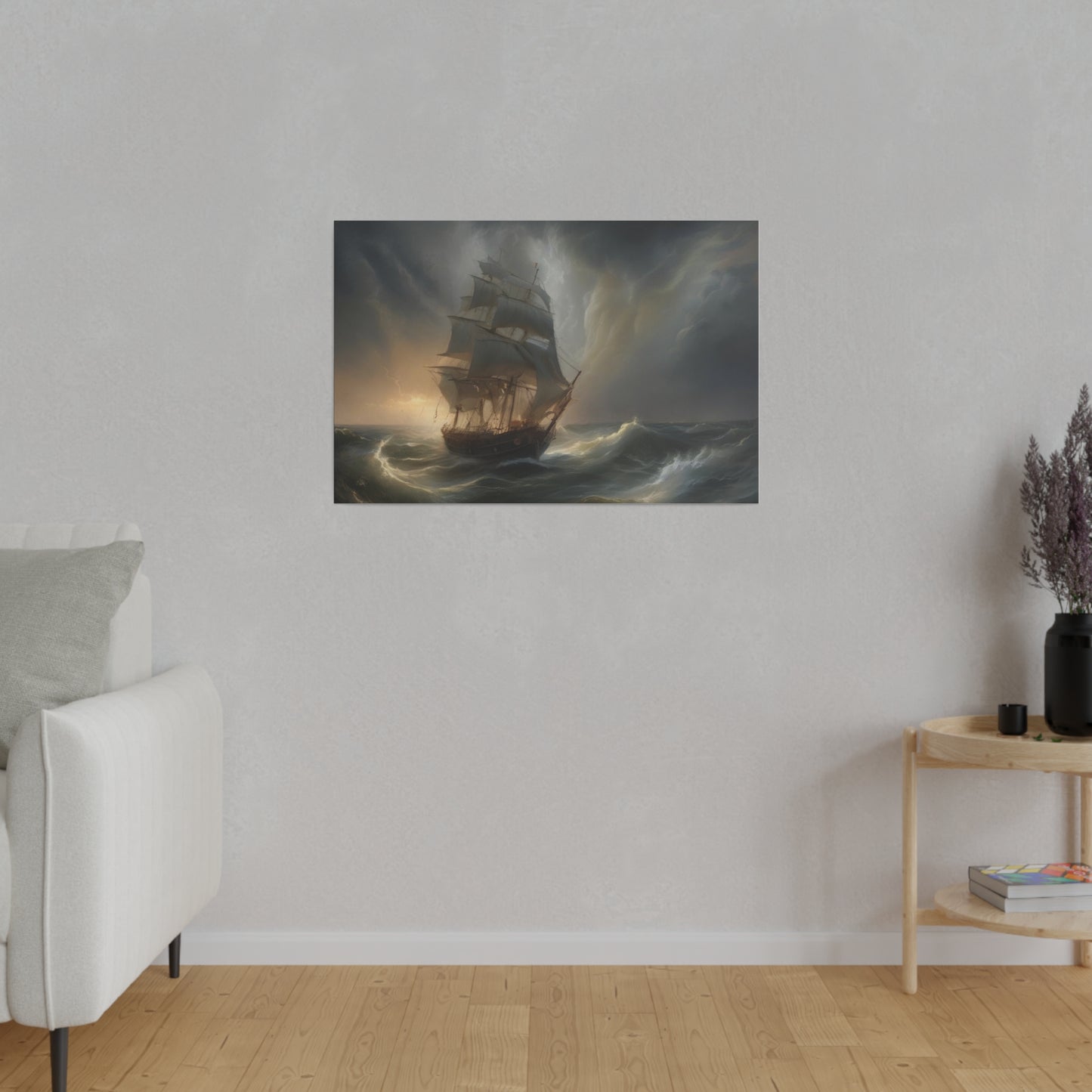 Sailing the Storm, Wall Art, Matte Canvas, Stretched, 0.75"