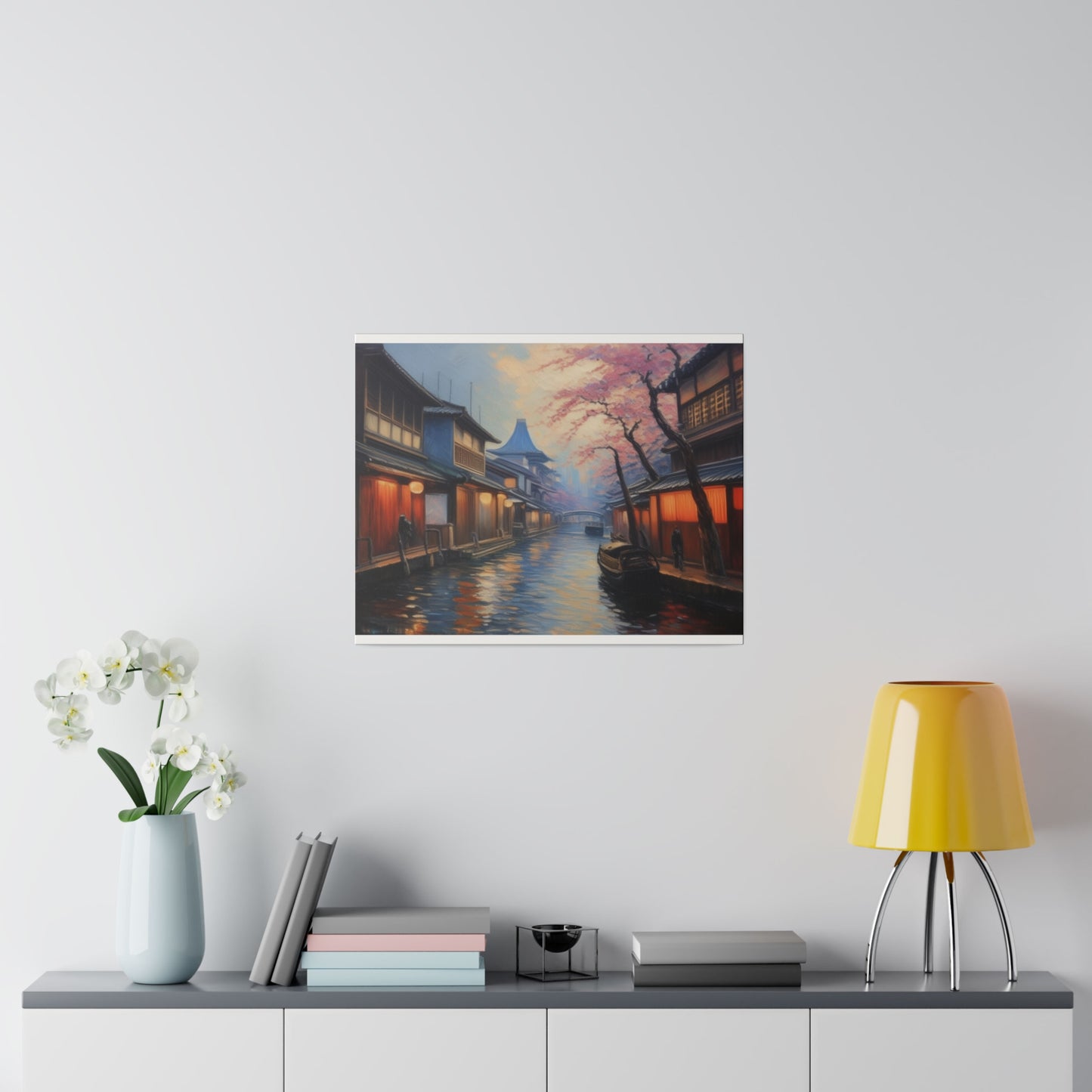 Japanese Canal, Wall Art, Matte Canvas, Stretched, 0.75"