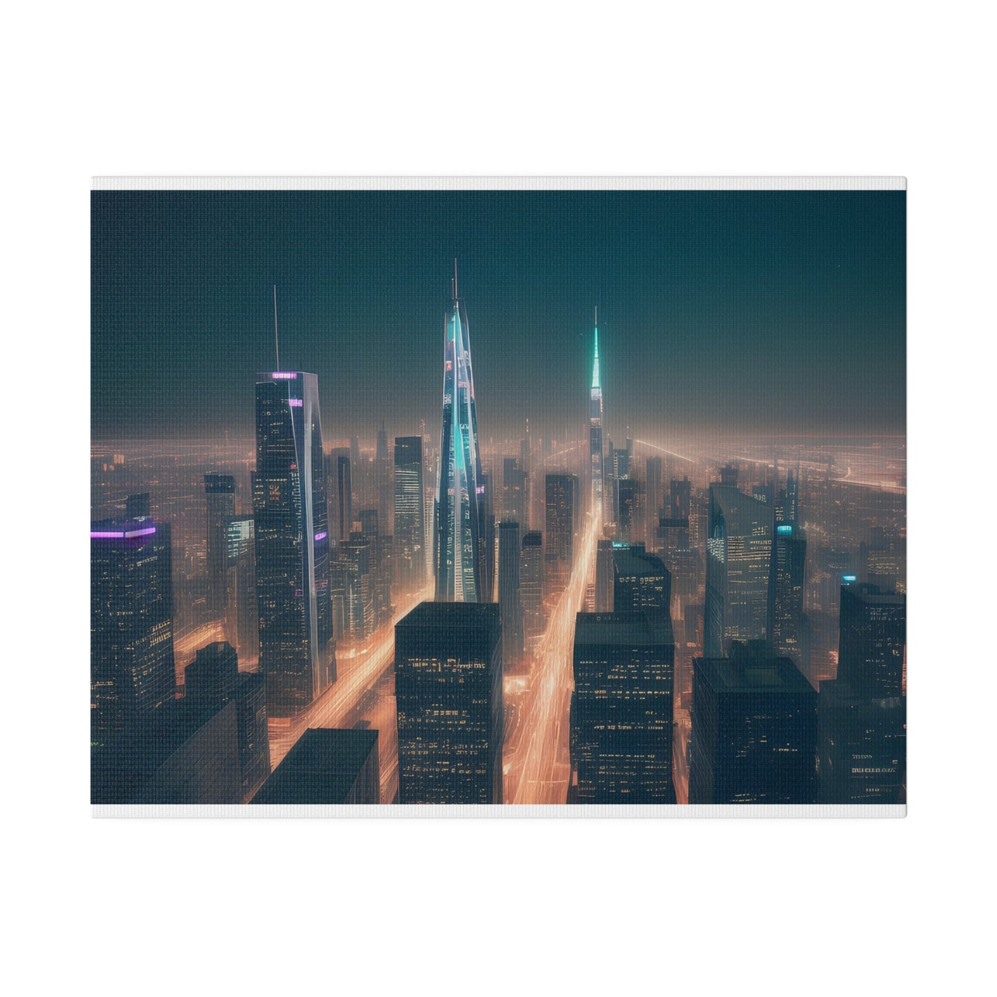 City Lights, Wall Art, Matte Canvas, Stretched, 0.75"