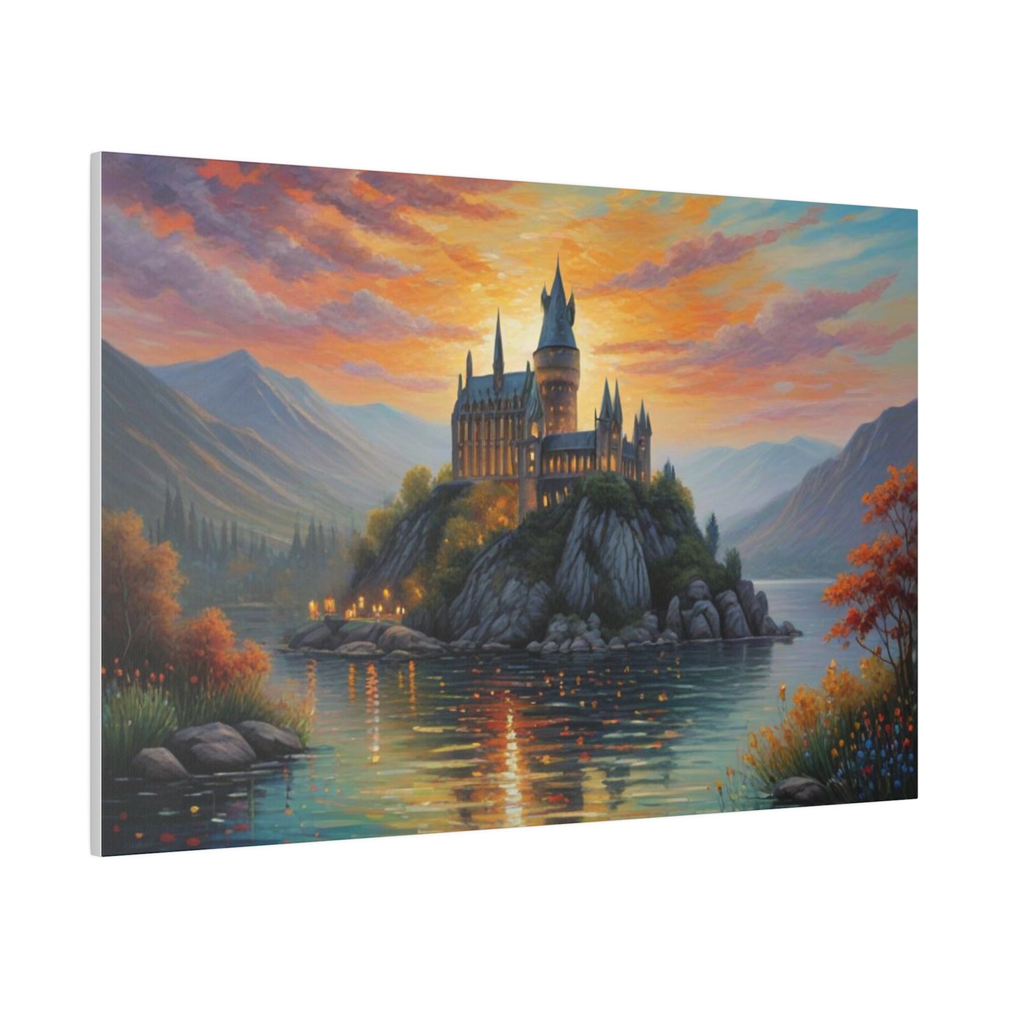 Hogwarts Like Castle, Wall Art, Matte Canvas, Stretched, 0.75"