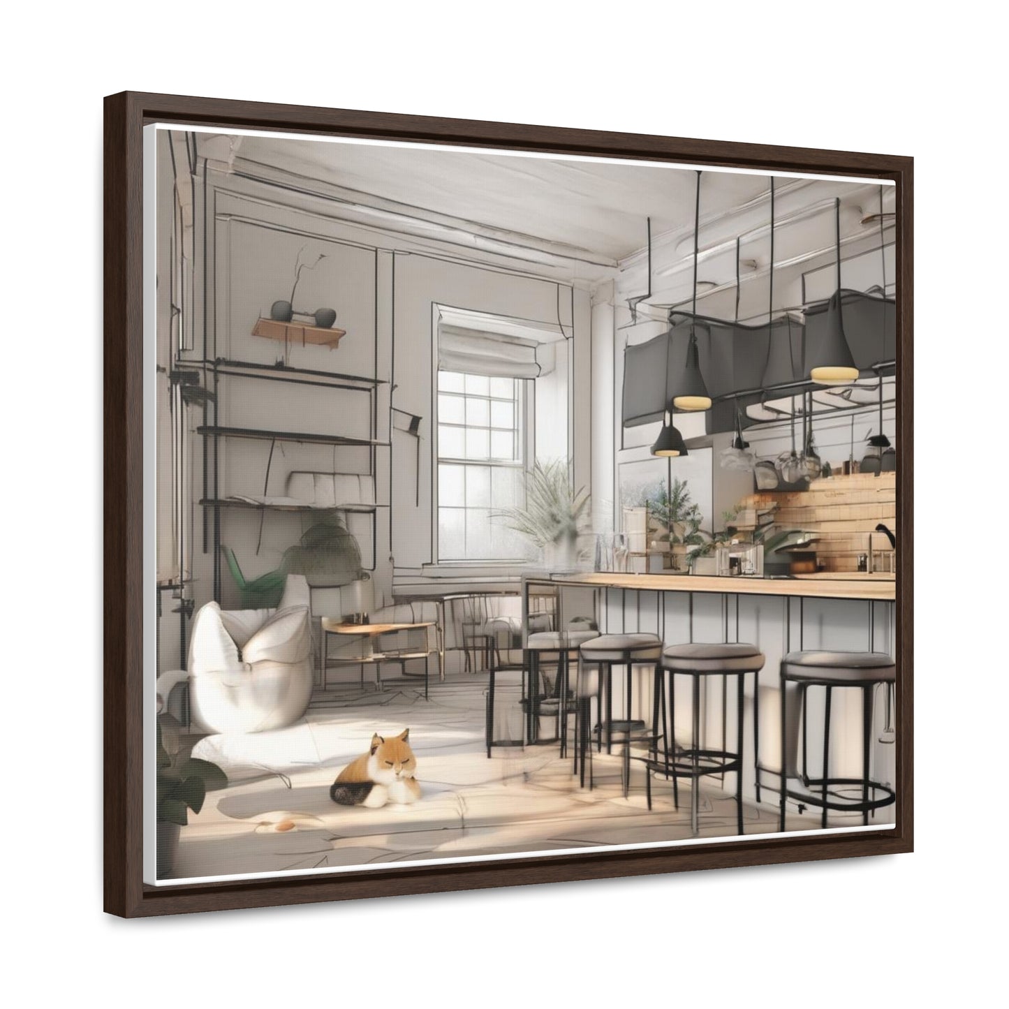 Cat, Kitchen, Gallery Canvas Wraps, Horizontal Frame