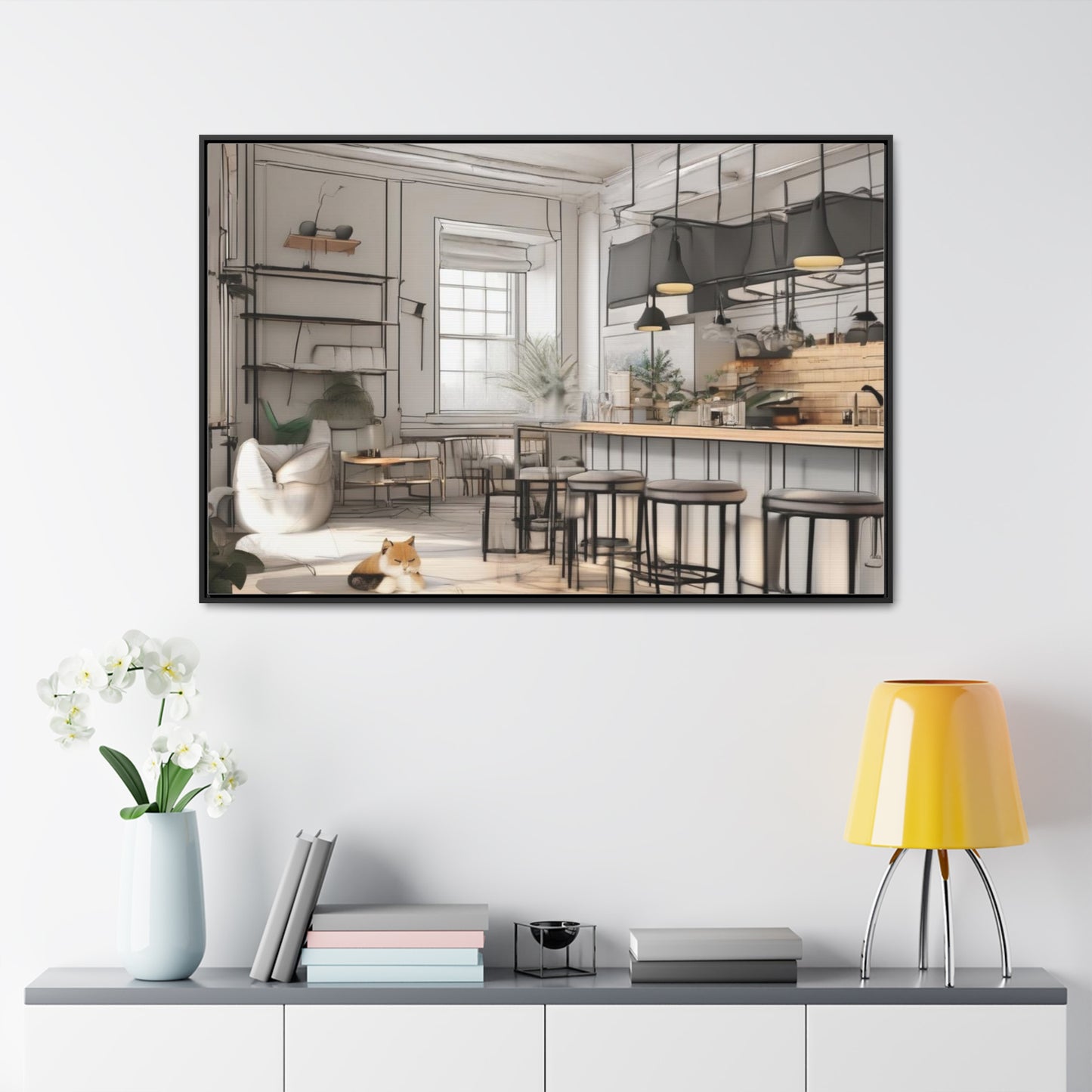 Cat, Kitchen, Gallery Canvas Wraps, Horizontal Frame