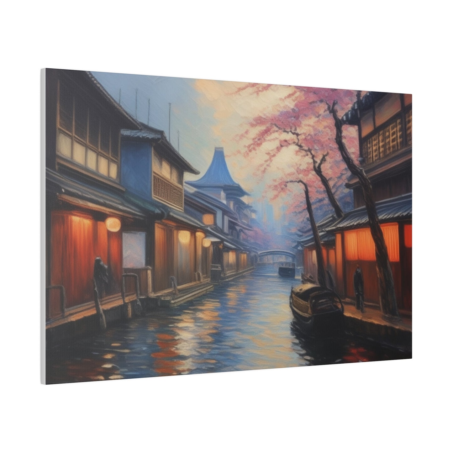 Japanese Canal, Wall Art, Matte Canvas, Stretched, 0.75"