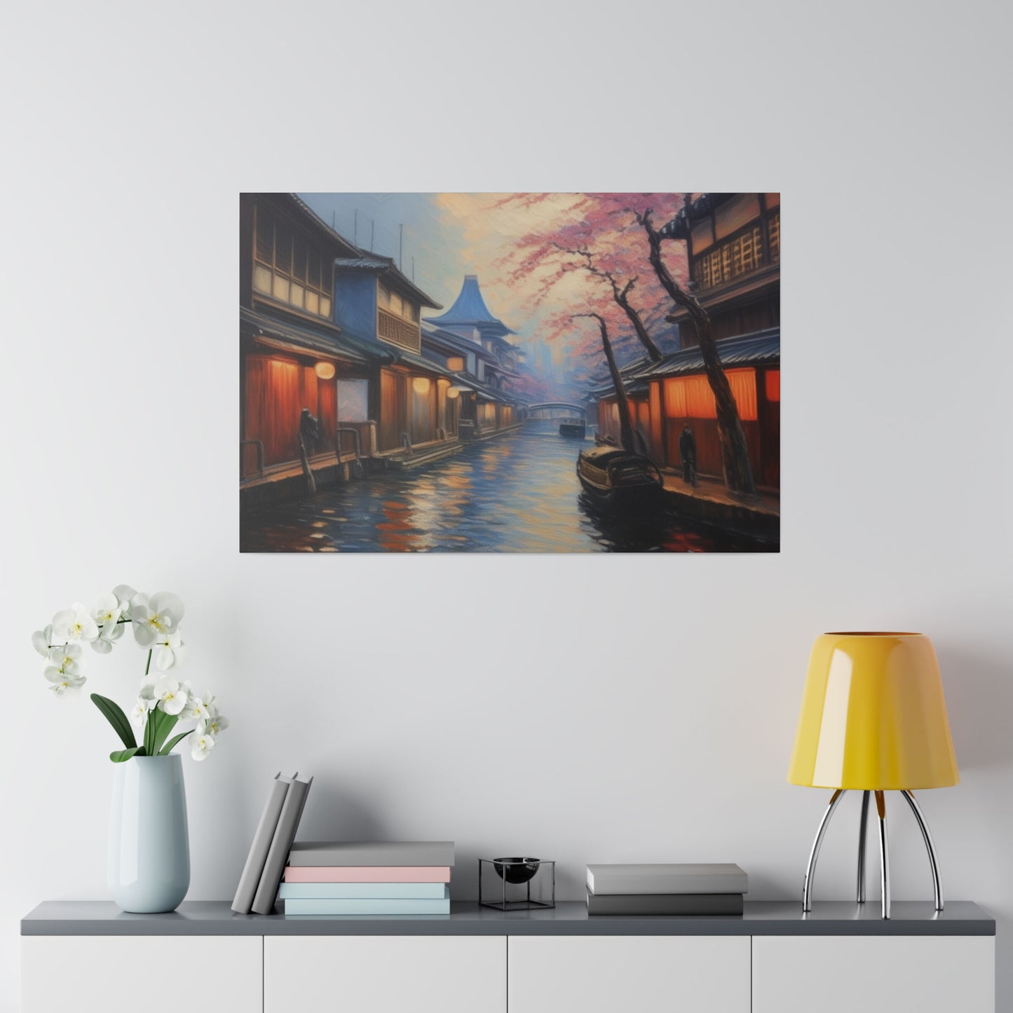 Japanese Canal, Wall Art, Matte Canvas, Stretched, 0.75"