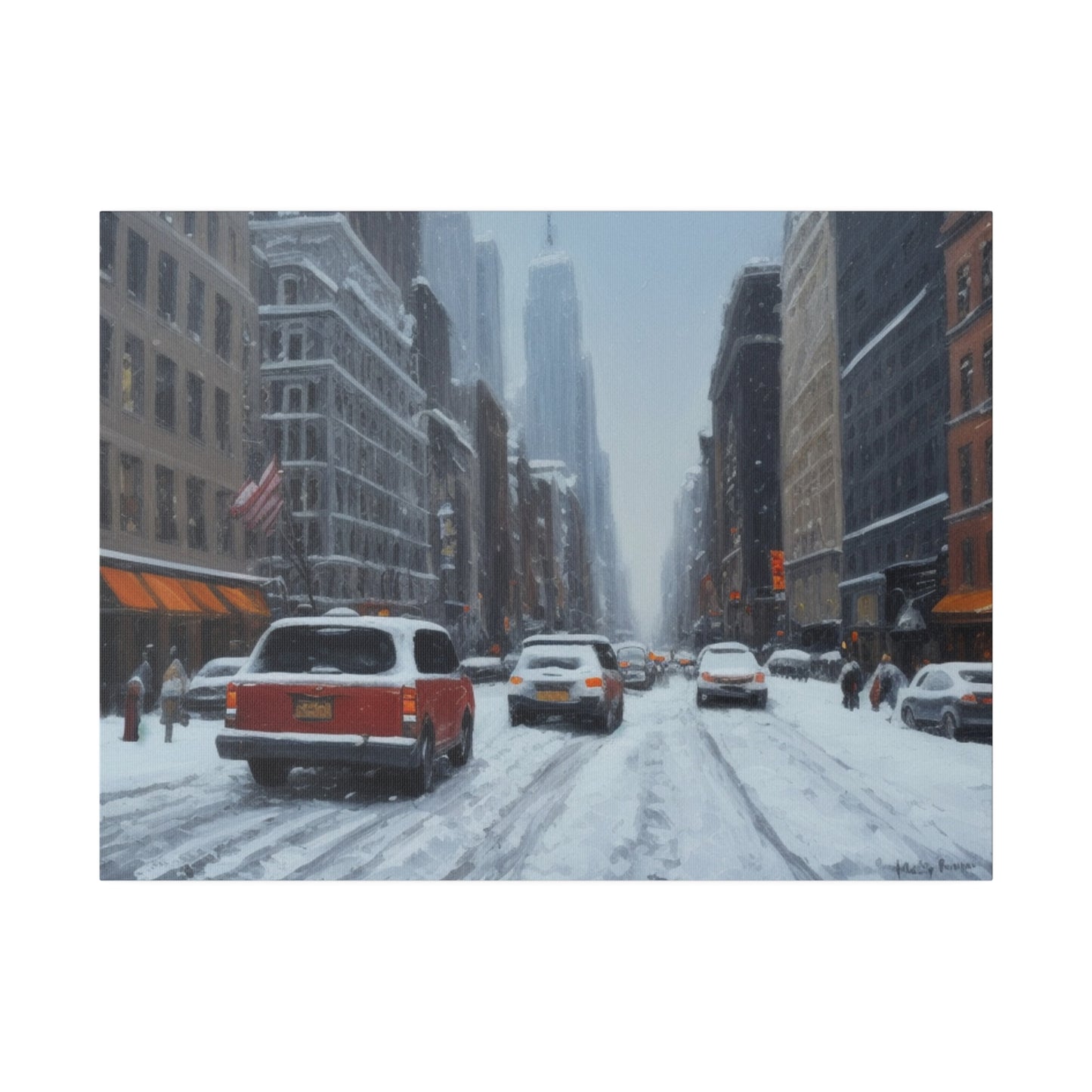 Snowy City, Wall Art, Matte Canvas, Stretched, 0.75"