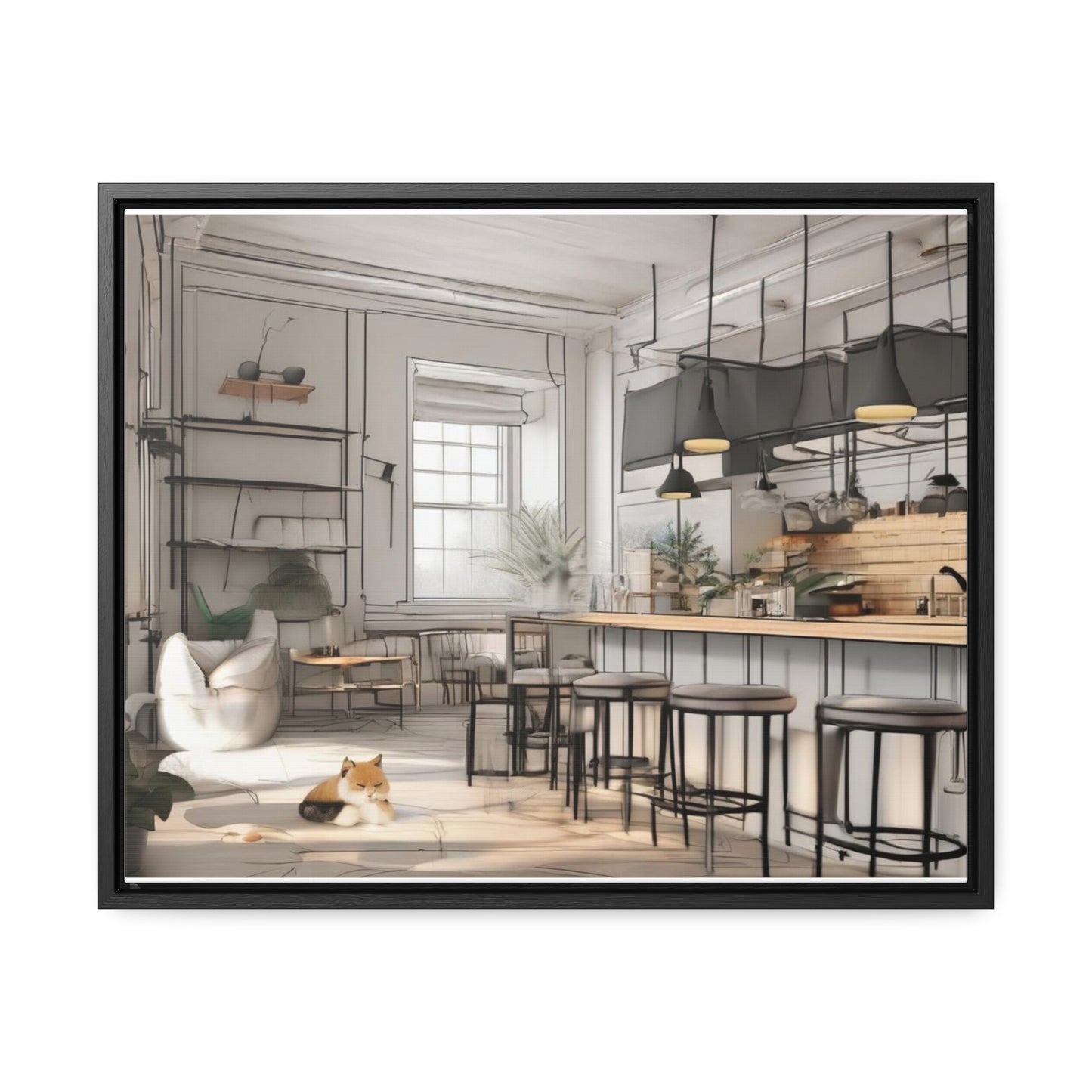 Cat, Kitchen, Gallery Canvas Wraps, Horizontal Frame