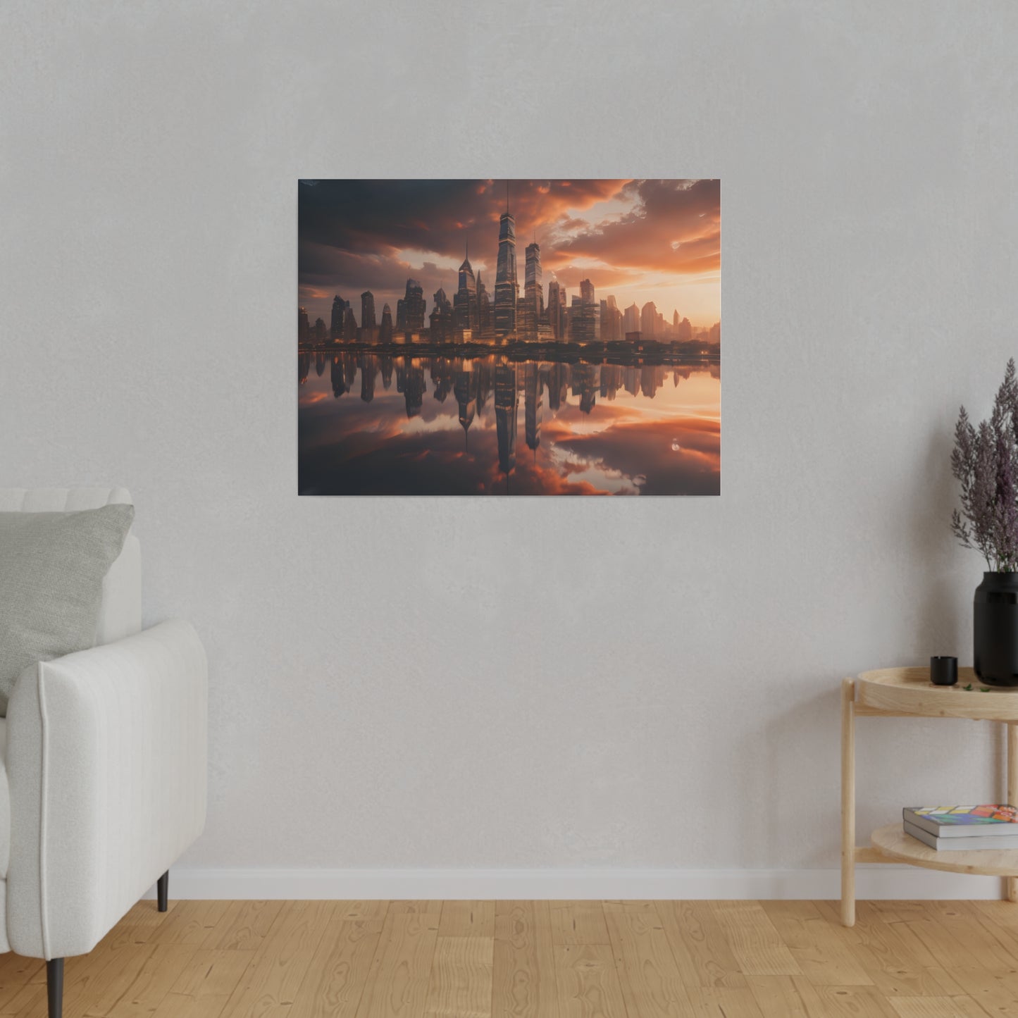 City lights, Wall Art, Matte Canvas, Stretched, 0.75"