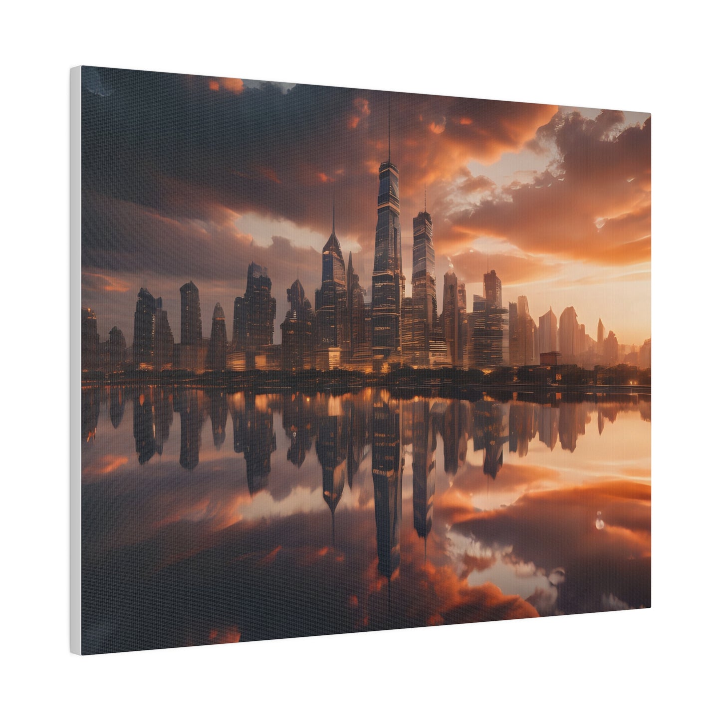 City lights, Wall Art, Matte Canvas, Stretched, 0.75"