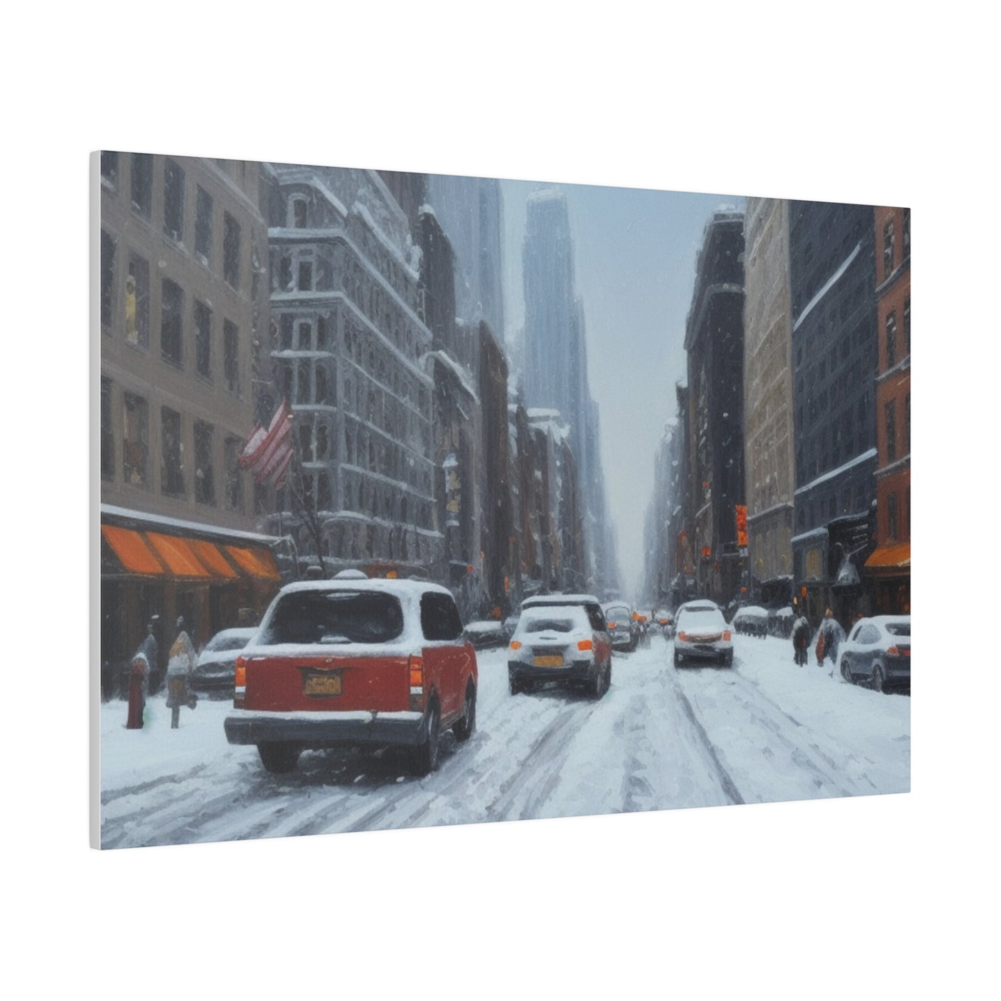 Snowy City, Wall Art, Matte Canvas, Stretched, 0.75"