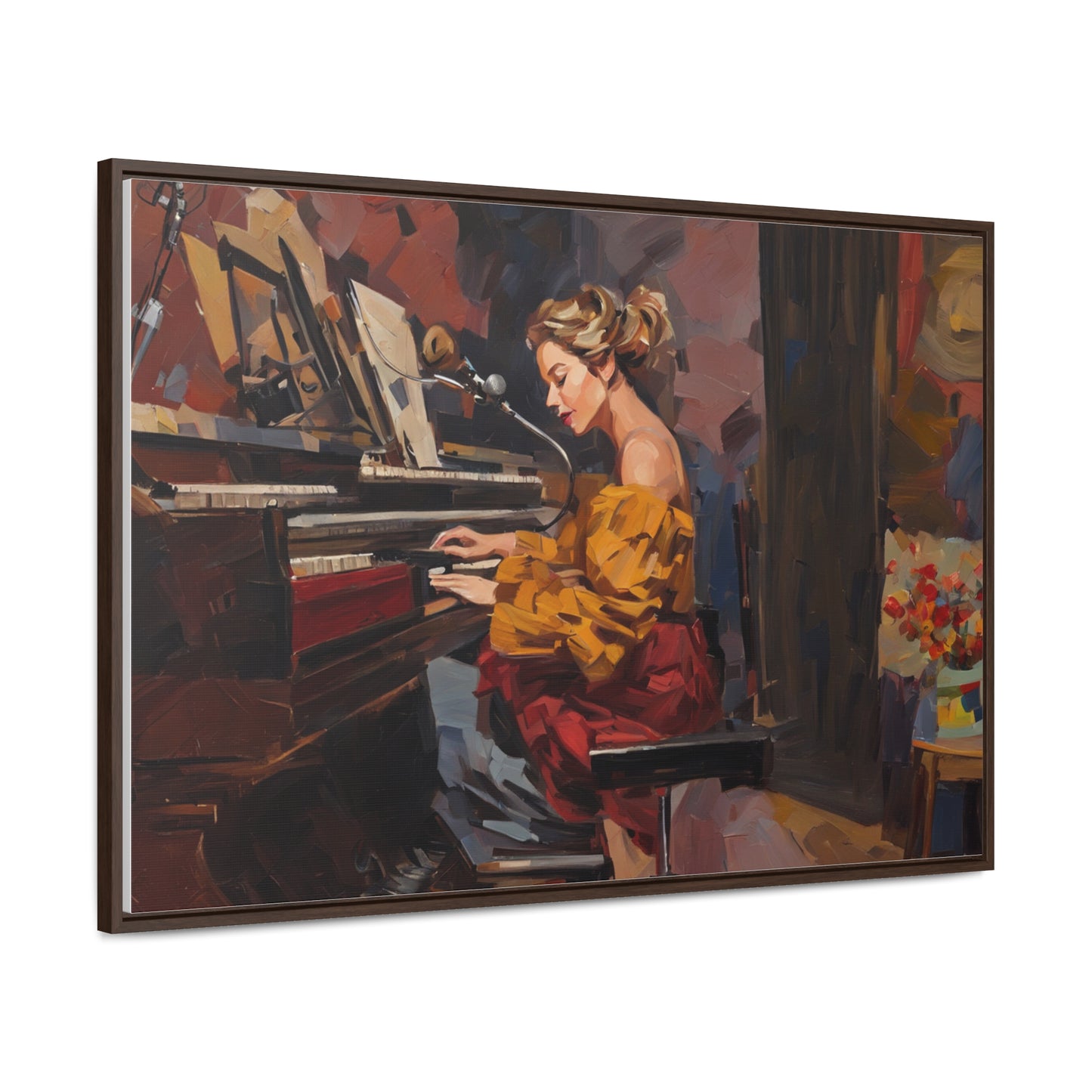 Woman playing piano, Wall Art, Gallery Canvas Wraps, Horizontal Frame