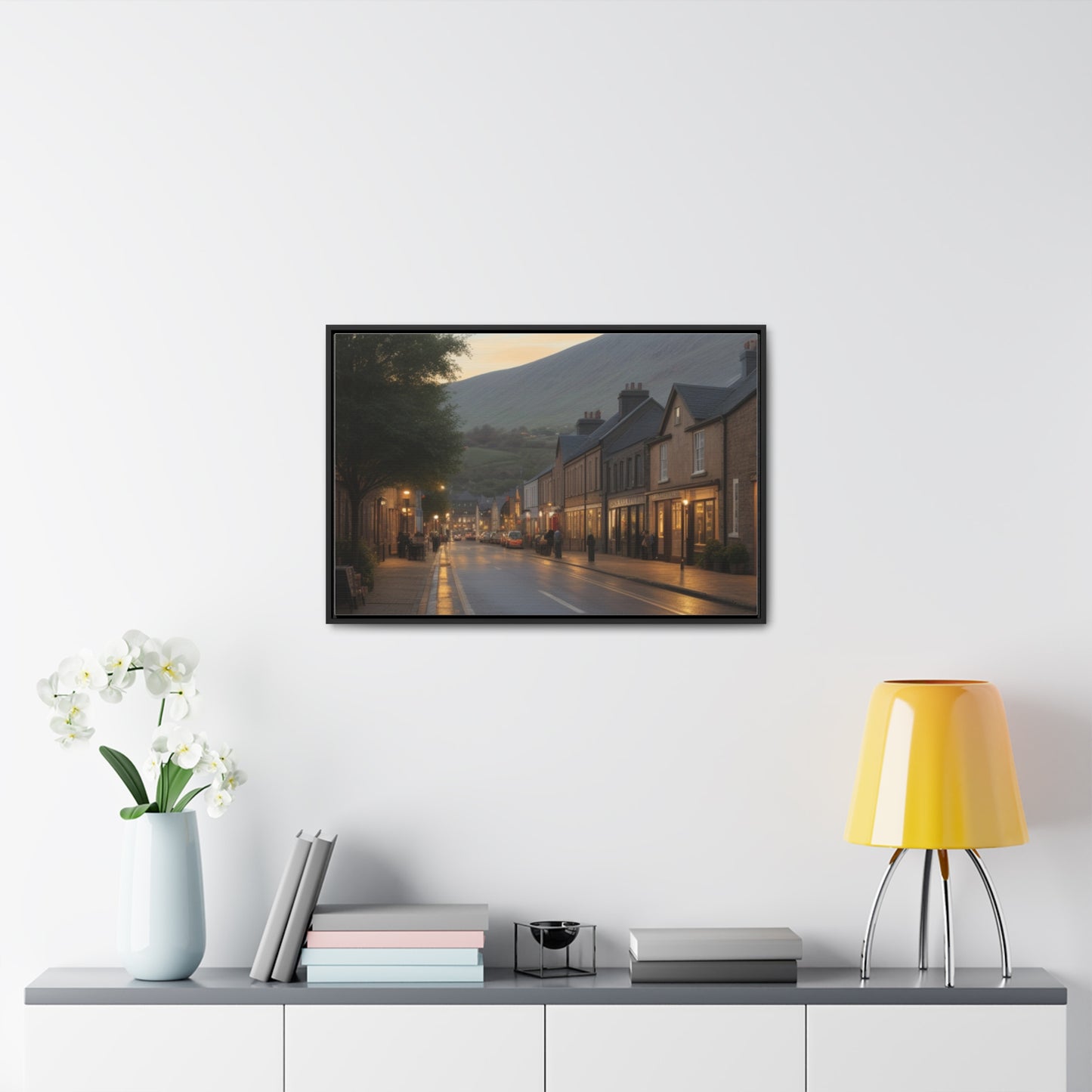 Town, Wall Art, Gallery Canvas Wraps, Horizontal Frame