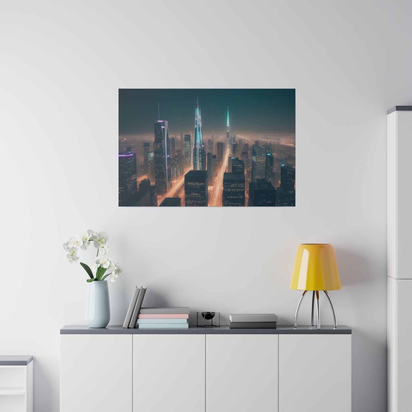 City Lights, Wall Art, Matte Canvas, Stretched, 0.75"