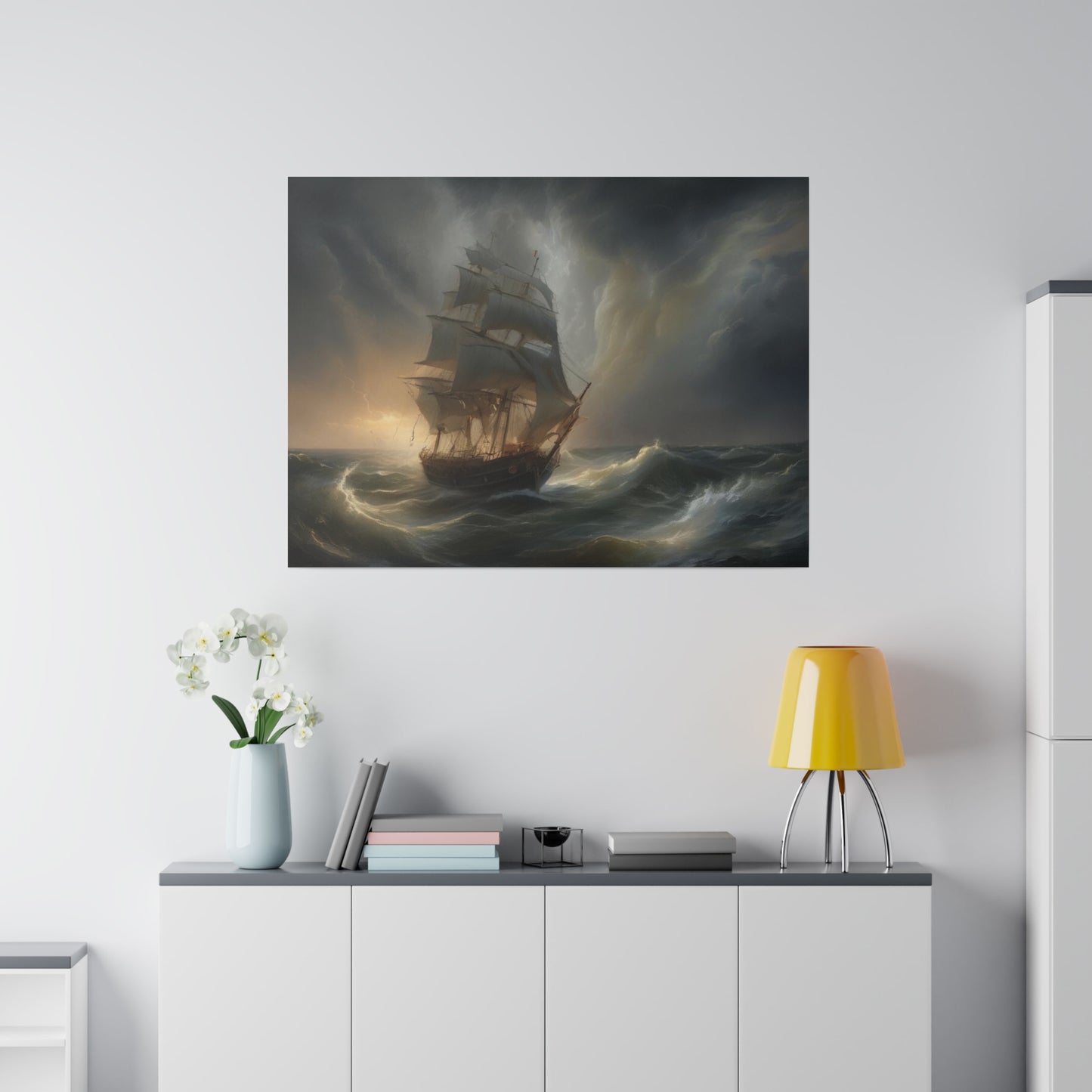 Sailing the Storm, Wall Art, Matte Canvas, Stretched, 0.75"