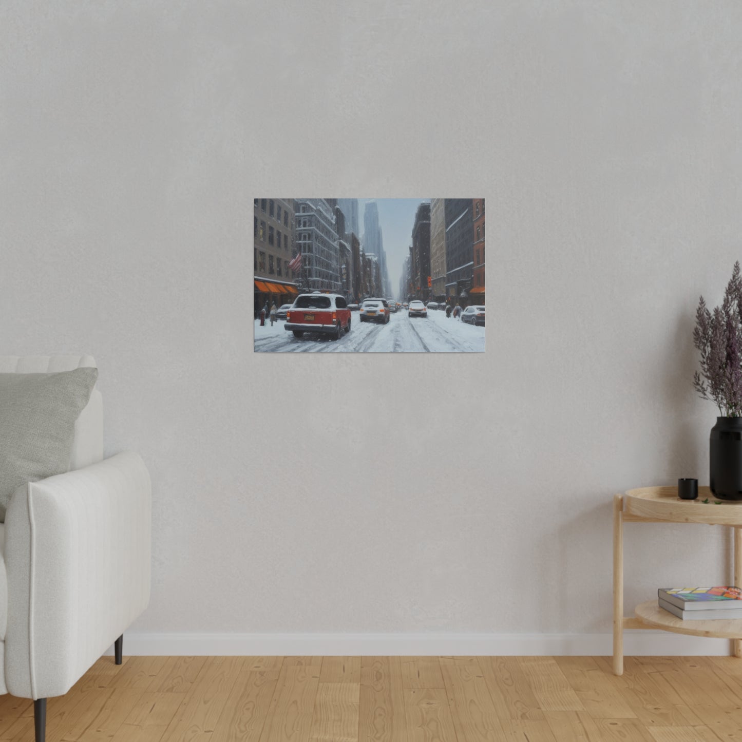 Snowy City, Wall Art, Matte Canvas, Stretched, 0.75"