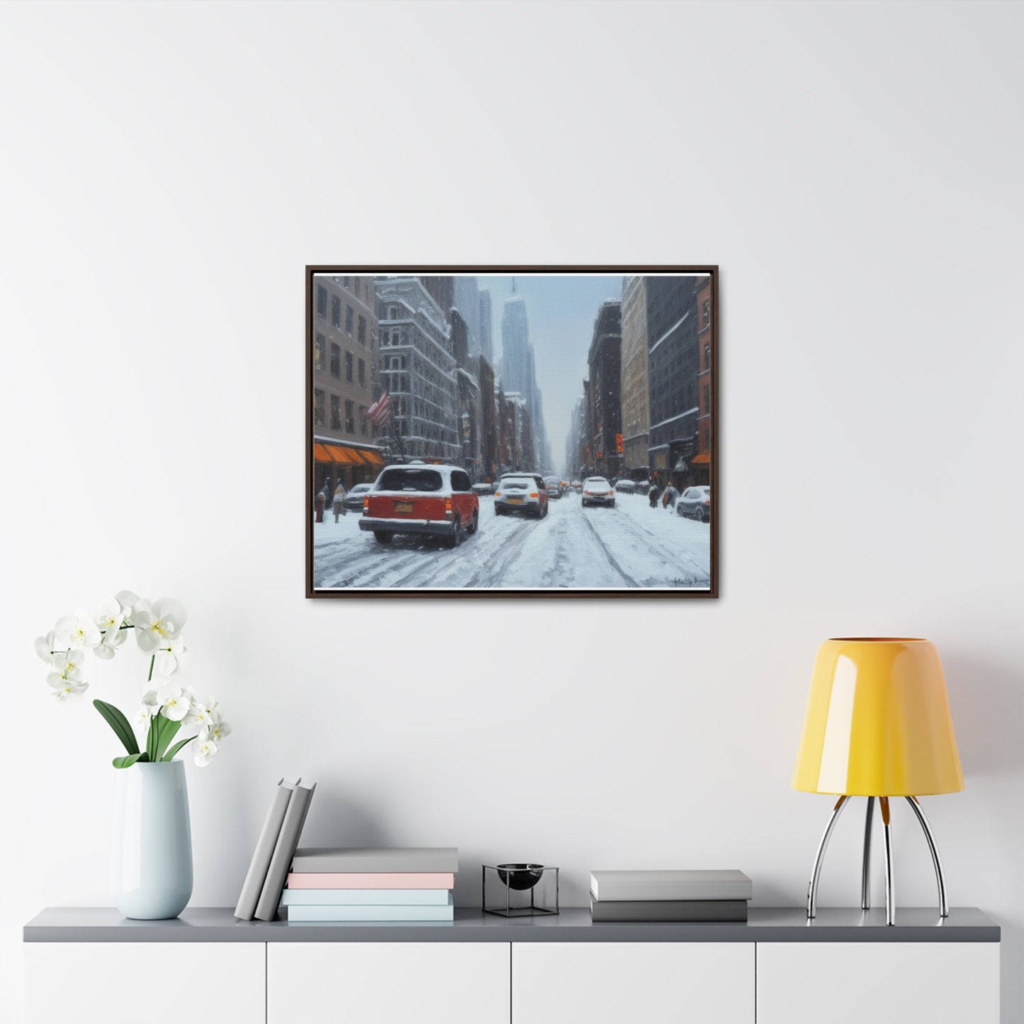 Snowy City, Wall Art, Gallery Canvas Wraps, Horizontal Frame