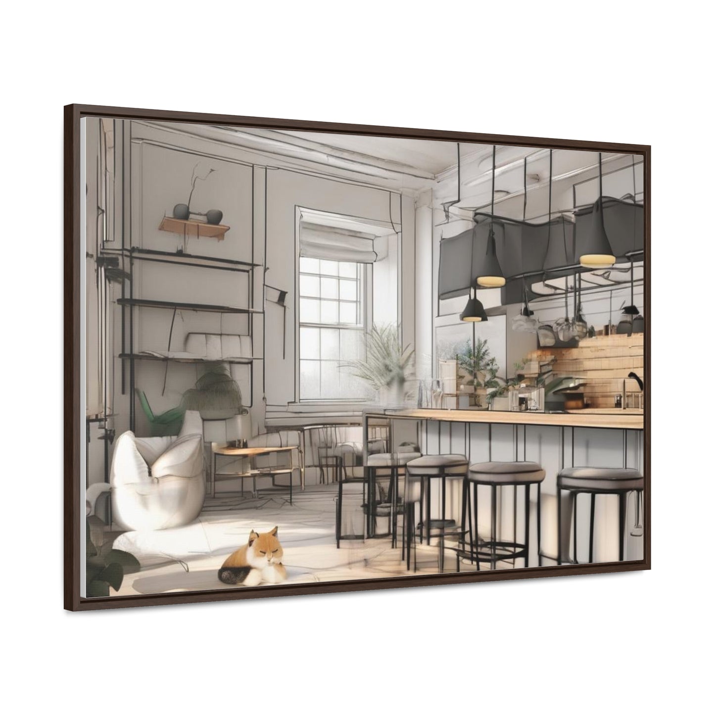 Cat, Kitchen, Gallery Canvas Wraps, Horizontal Frame