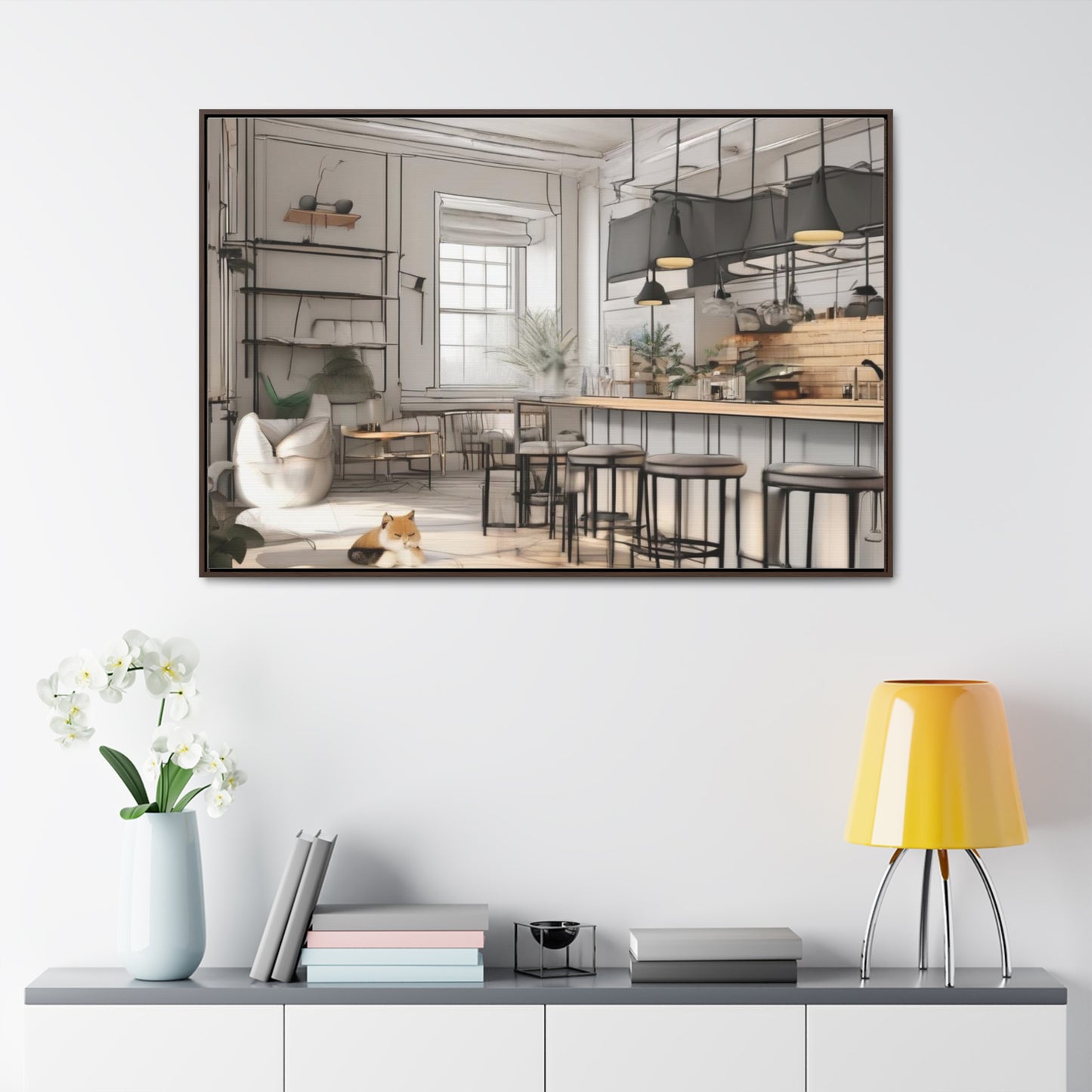 Cat, Kitchen, Gallery Canvas Wraps, Horizontal Frame