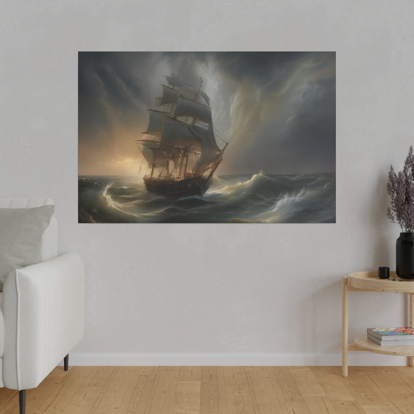 Sailing the Storm, Wall Art, Matte Canvas, Stretched, 0.75"