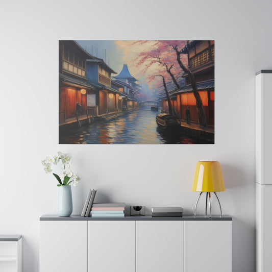 Japanese Canal, Wall Art, Matte Canvas, Stretched, 0.75"