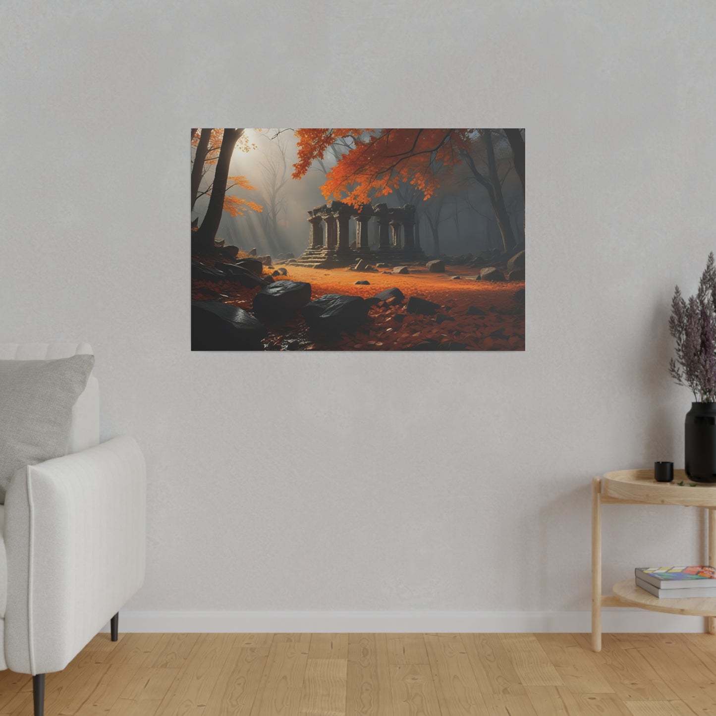 Ruins in the Woods, Wall Art, Matte Canvas, Stretched, 0.75"