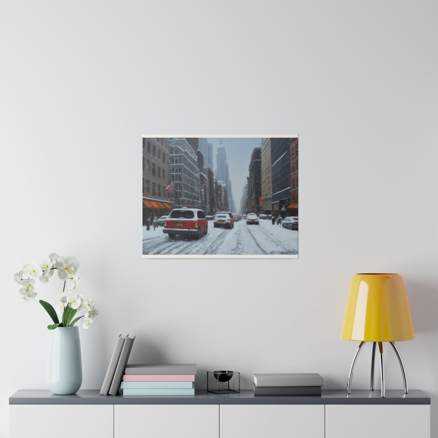 Snowy City, Wall Art, Matte Canvas, Stretched, 0.75"