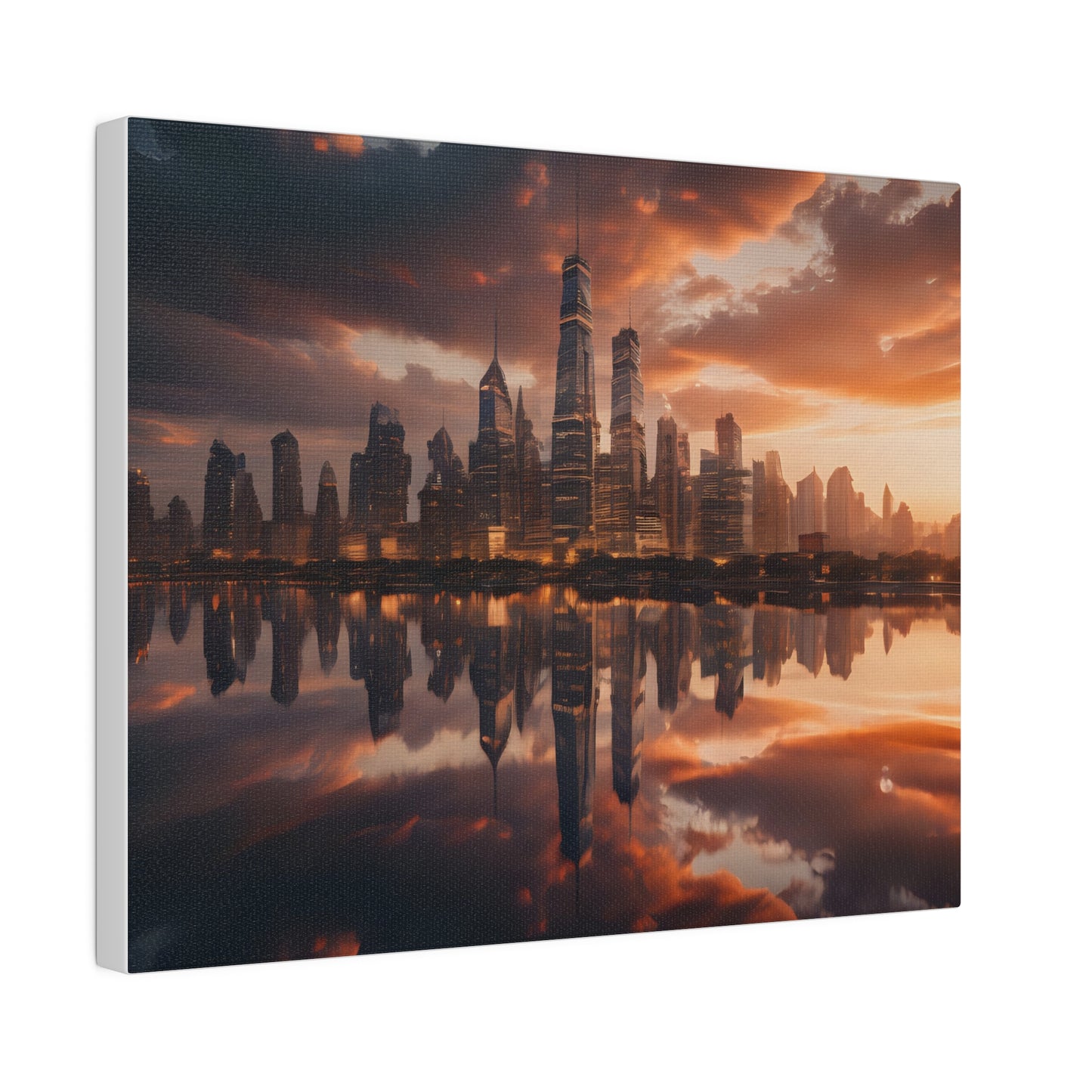 City lights, Wall Art, Matte Canvas, Stretched, 0.75"