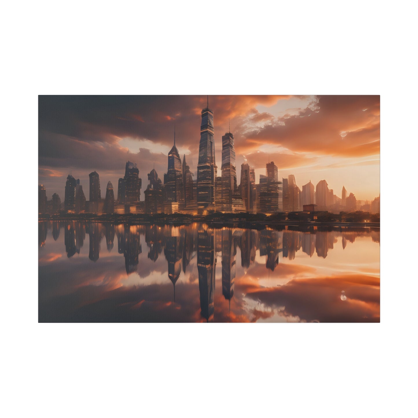 City lights, Wall Art, Matte Canvas, Stretched, 0.75"