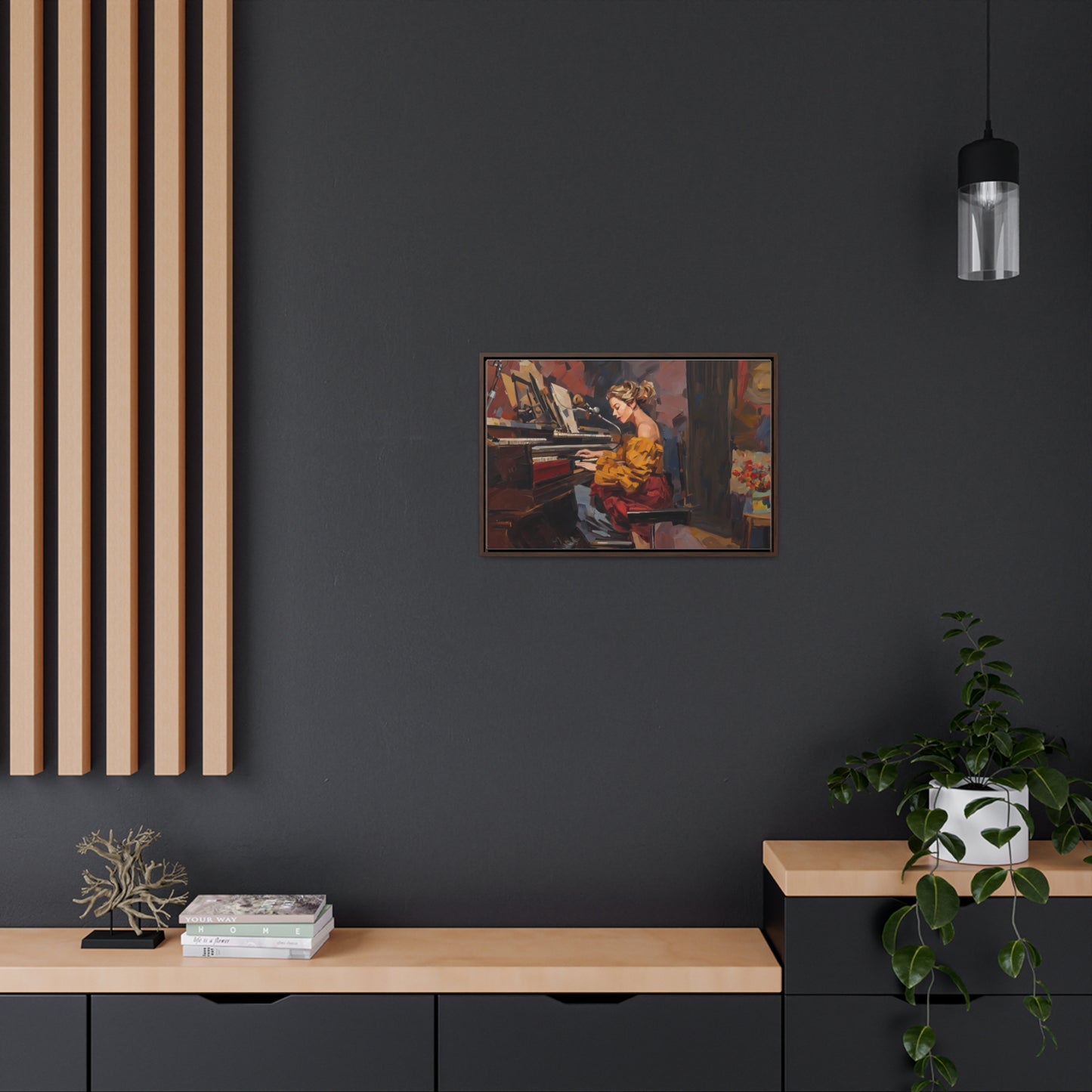 Woman playing piano, Wall Art, Gallery Canvas Wraps, Horizontal Frame