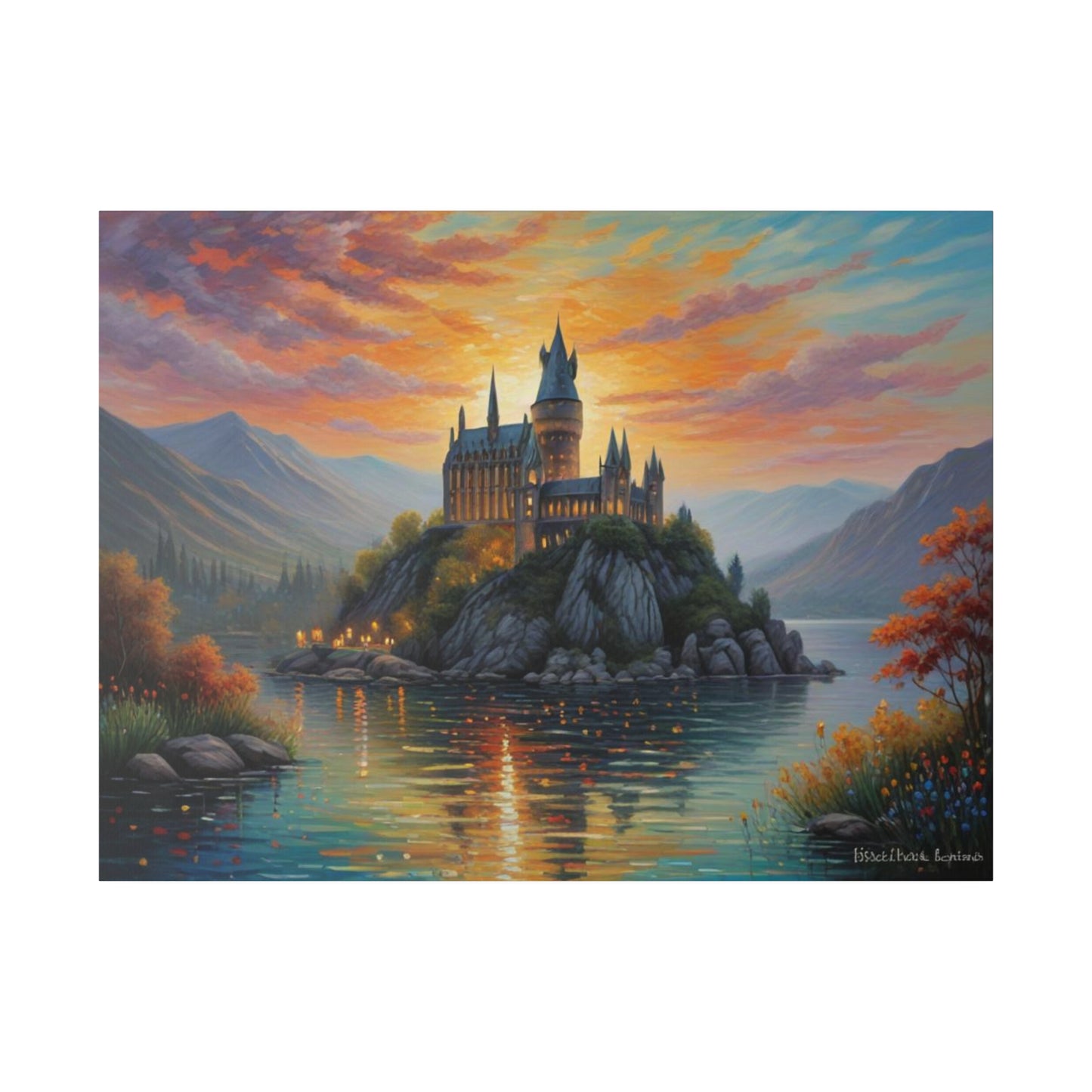 Hogwarts Like Castle, Wall Art, Matte Canvas, Stretched, 0.75"