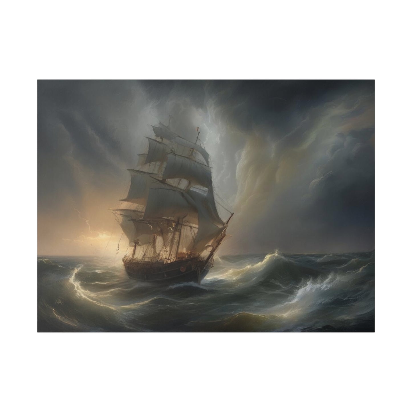 Sailing the Storm, Wall Art, Matte Canvas, Stretched, 0.75"