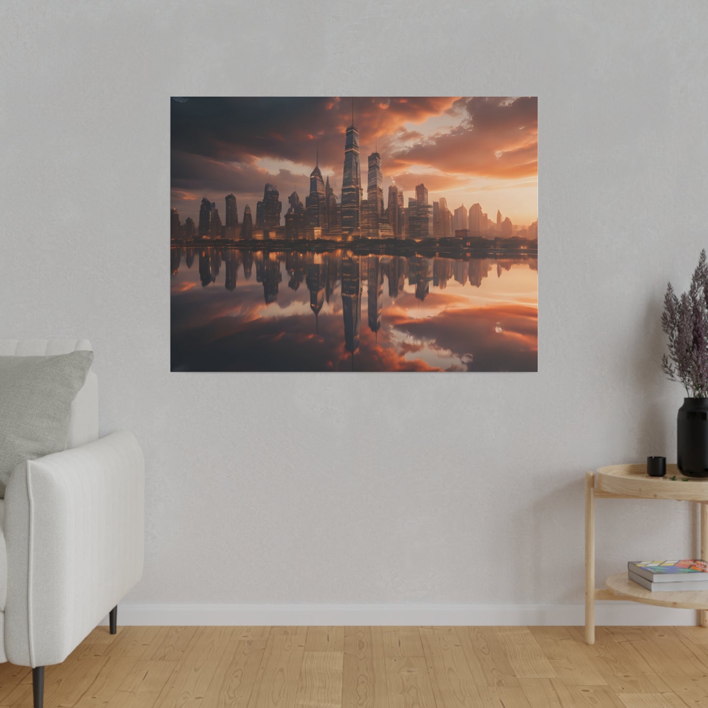 City lights, Wall Art, Matte Canvas, Stretched, 0.75"