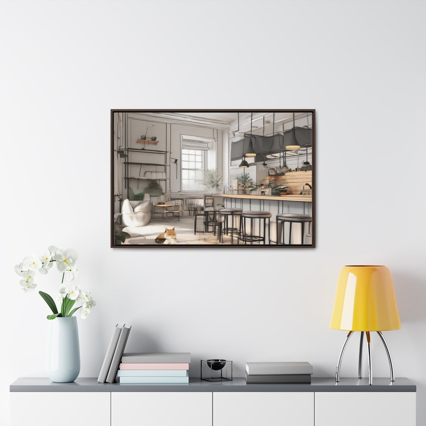 Cat, Kitchen, Gallery Canvas Wraps, Horizontal Frame