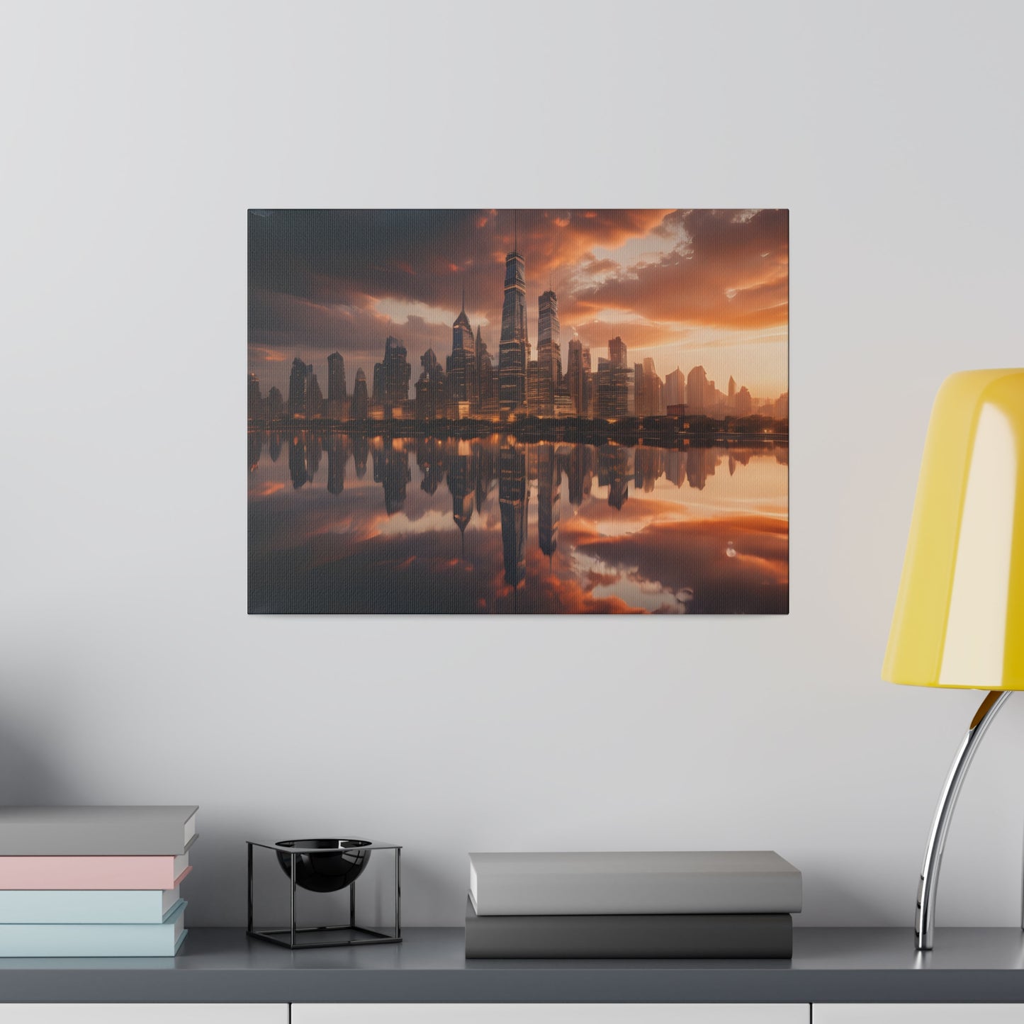 City lights, Wall Art, Matte Canvas, Stretched, 0.75"