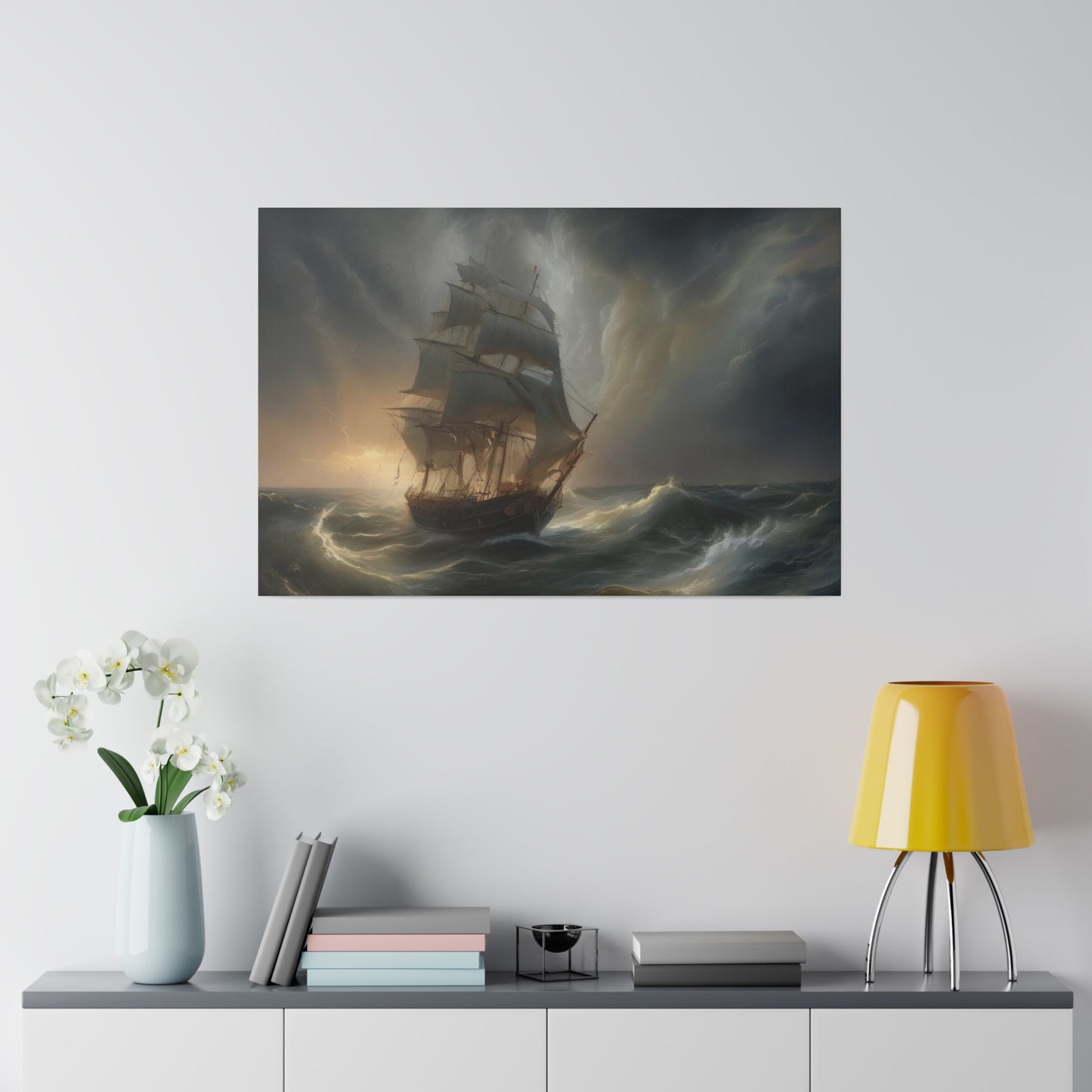 Sailing the Storm, Wall Art, Matte Canvas, Stretched, 0.75"