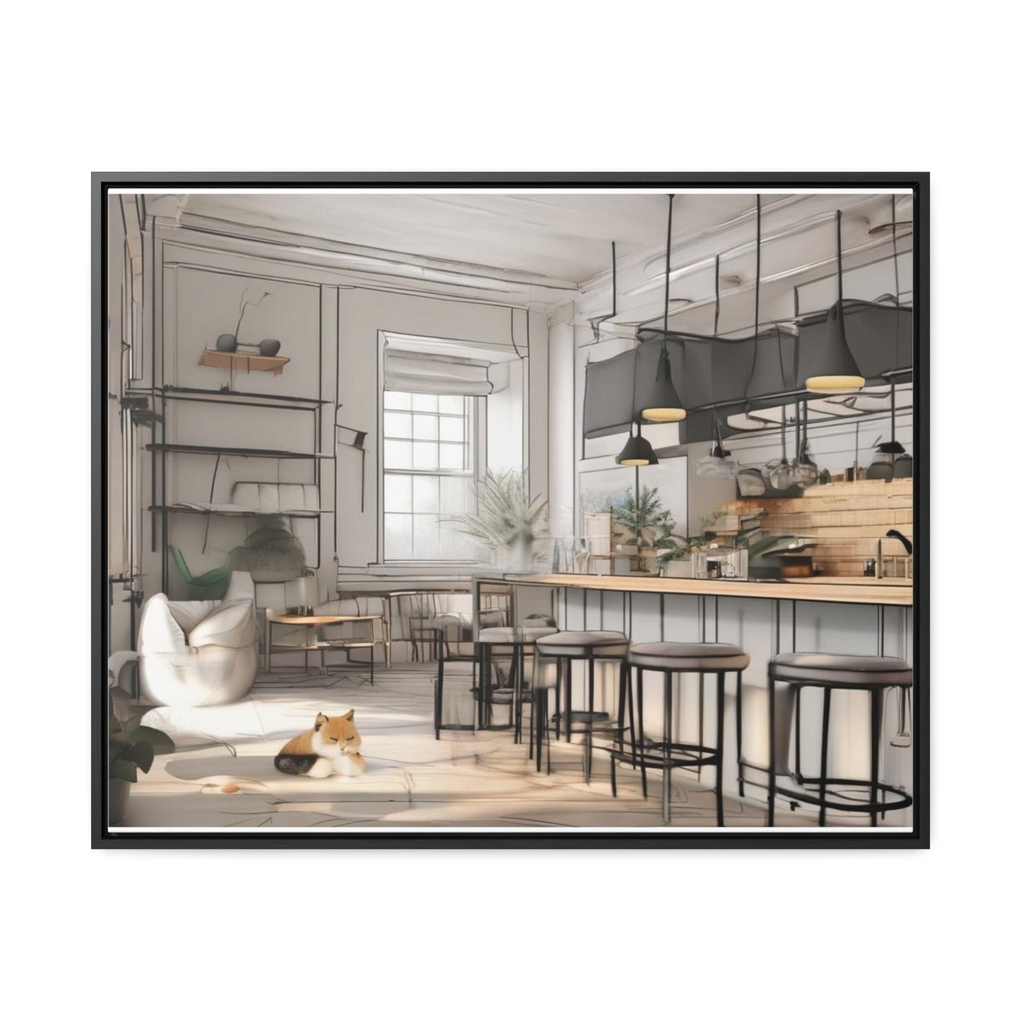 Cat, Kitchen, Gallery Canvas Wraps, Horizontal Frame