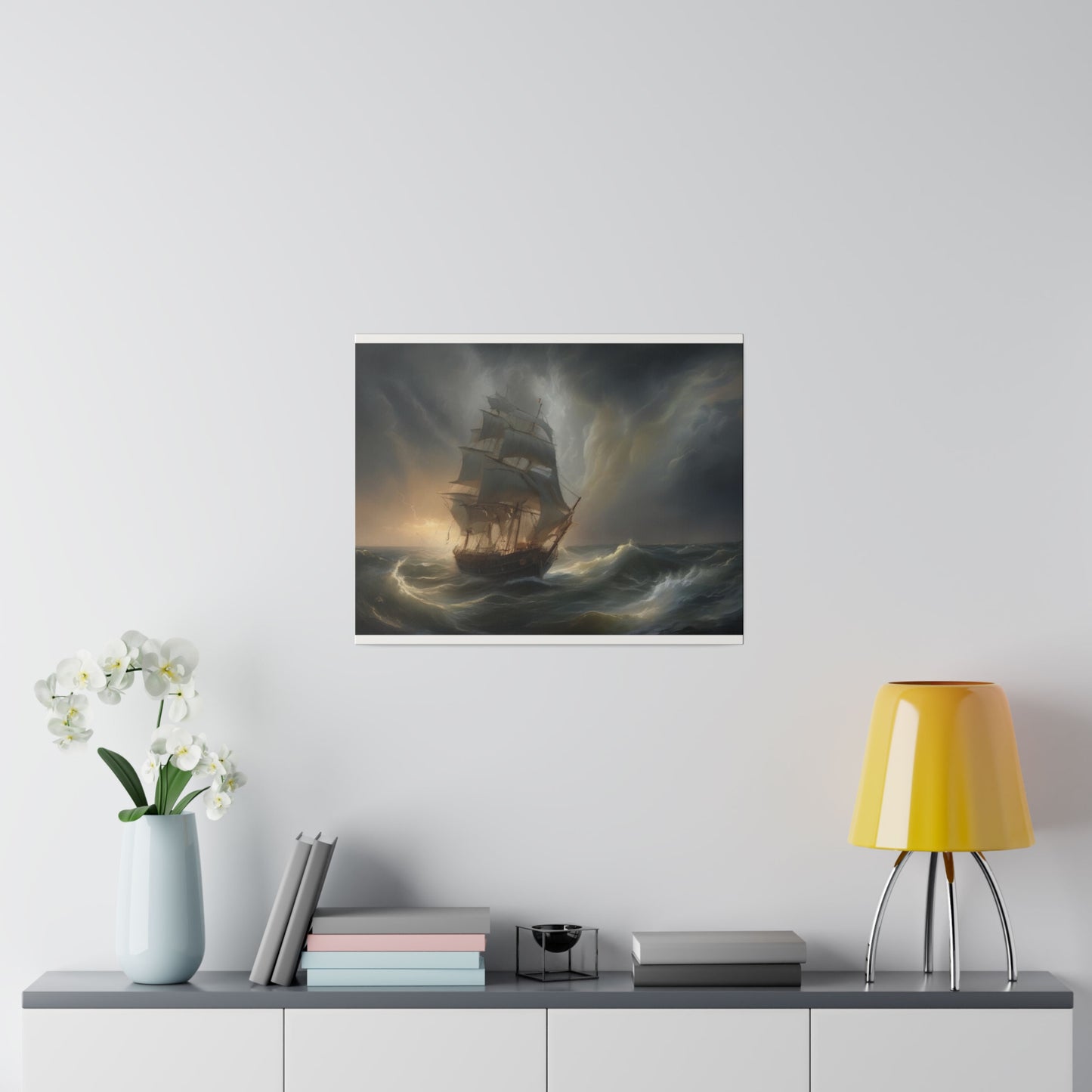 Sailing the Storm, Wall Art, Matte Canvas, Stretched, 0.75"