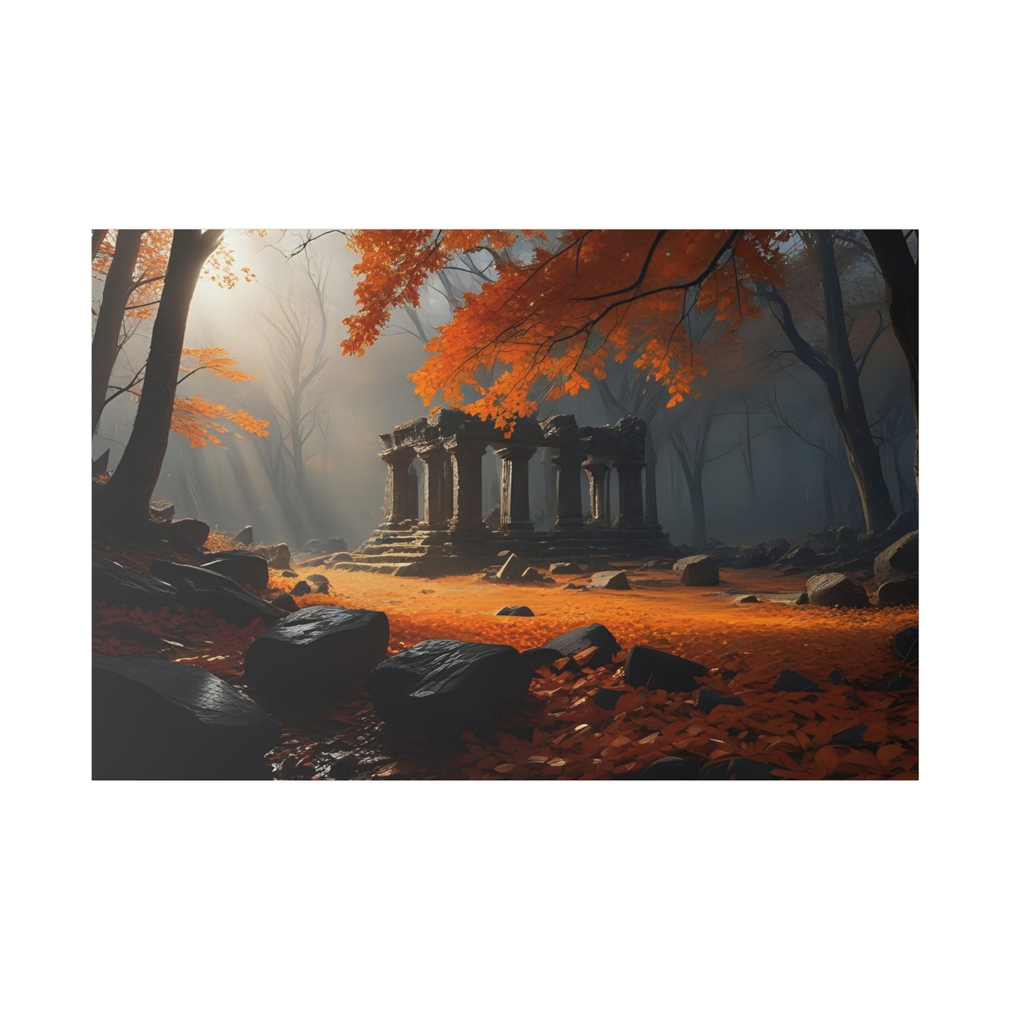 Ruins in the Woods, Wall Art, Matte Canvas, Stretched, 0.75"